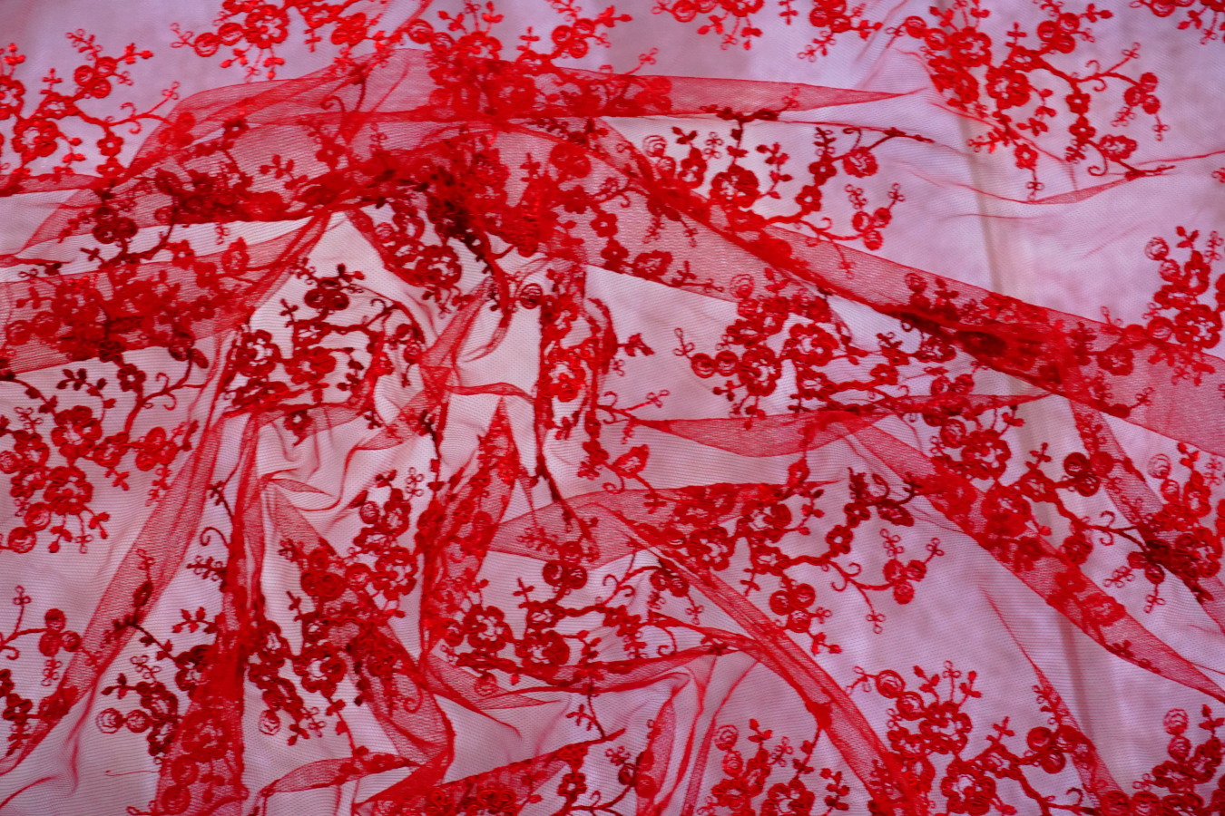 Filigrane Gimpenspitze - rot