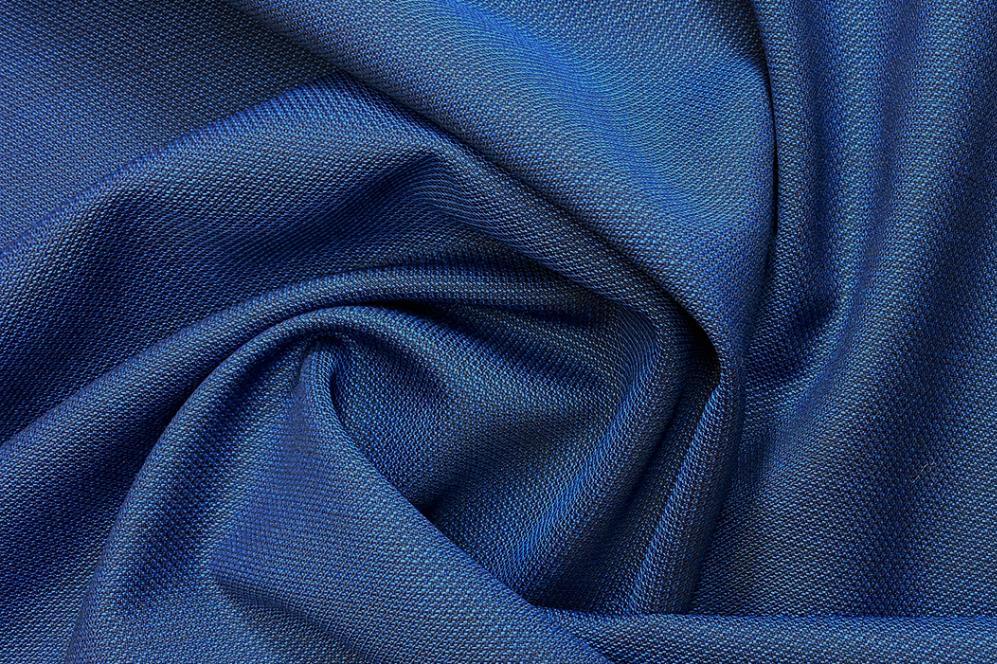 Schurwolle mit Struktur - dunkelblau