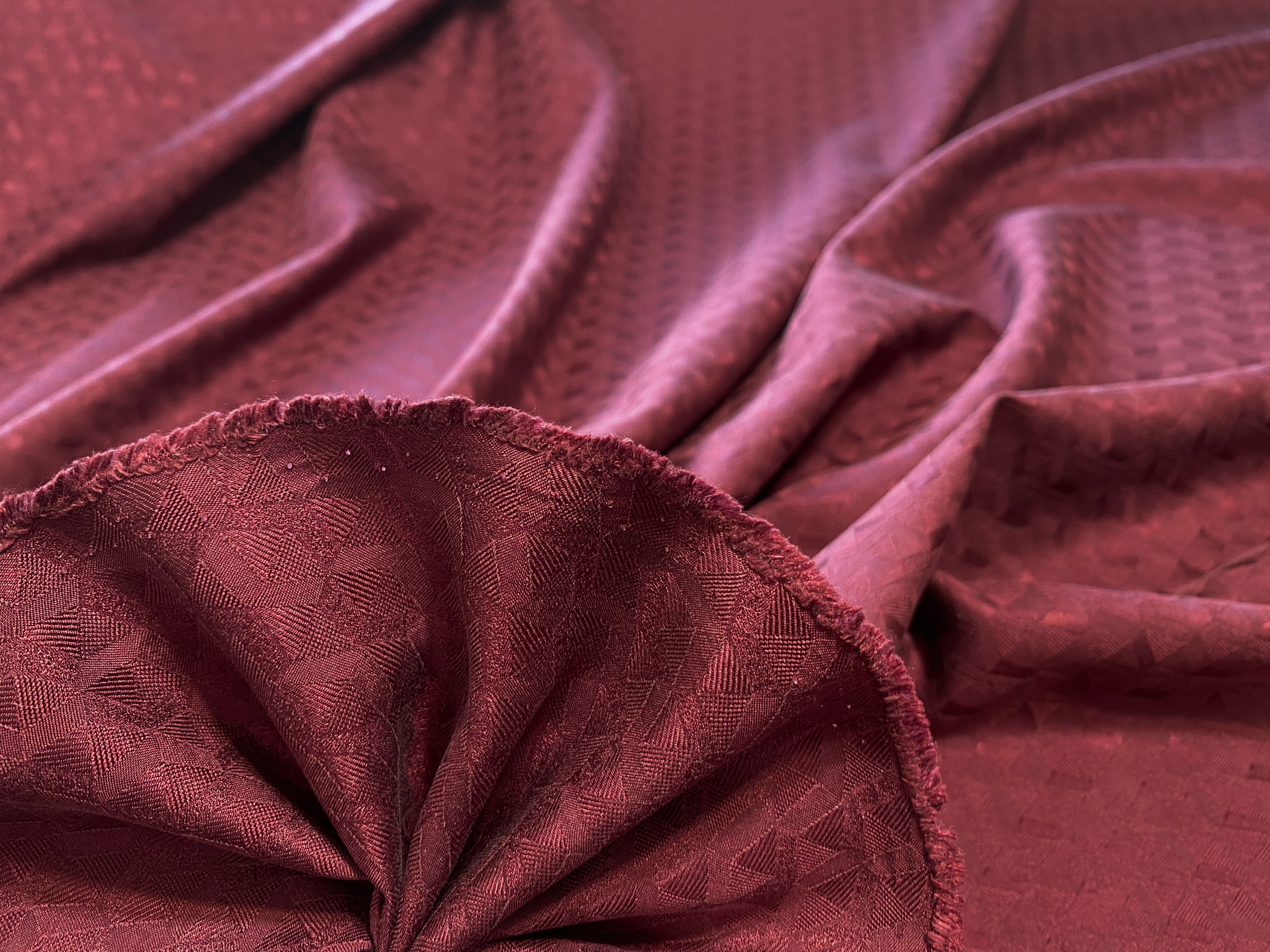 Jacquard Seide-Baumwolle dunkelrot