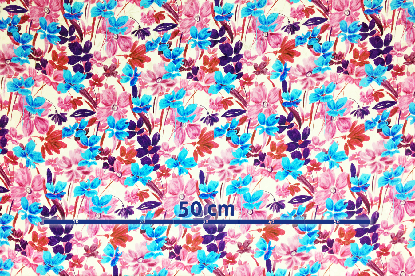 Seidenjacquard - bunte Blüten