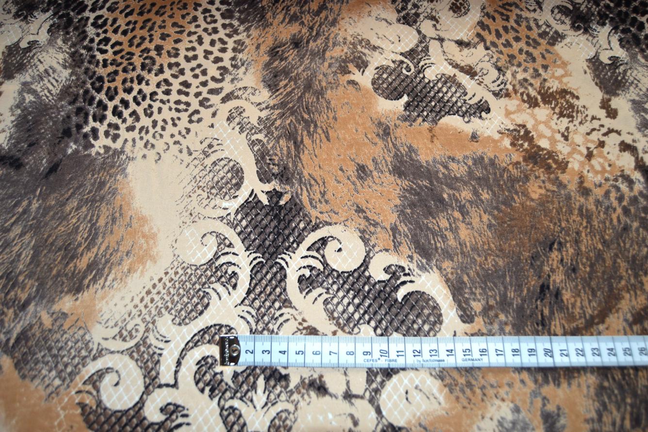 Satin in Stretchqualität mit Mustermix in beige