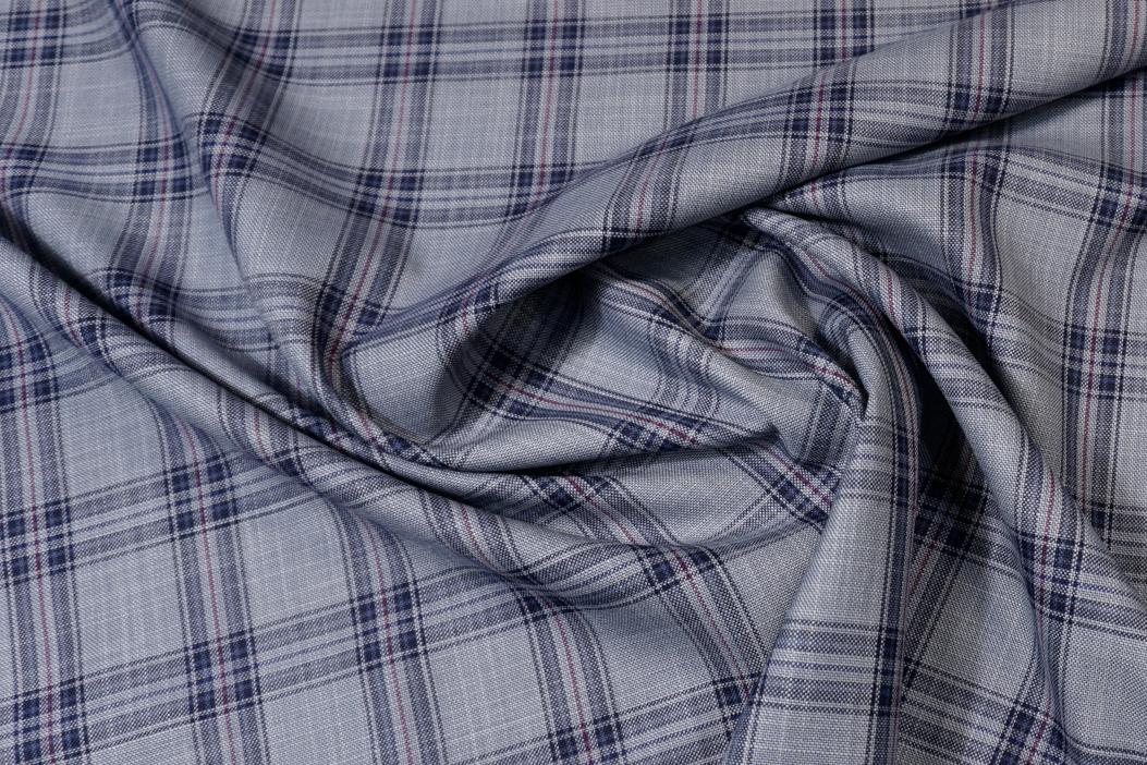 Schurwolle - Karowebmuster Blautöne