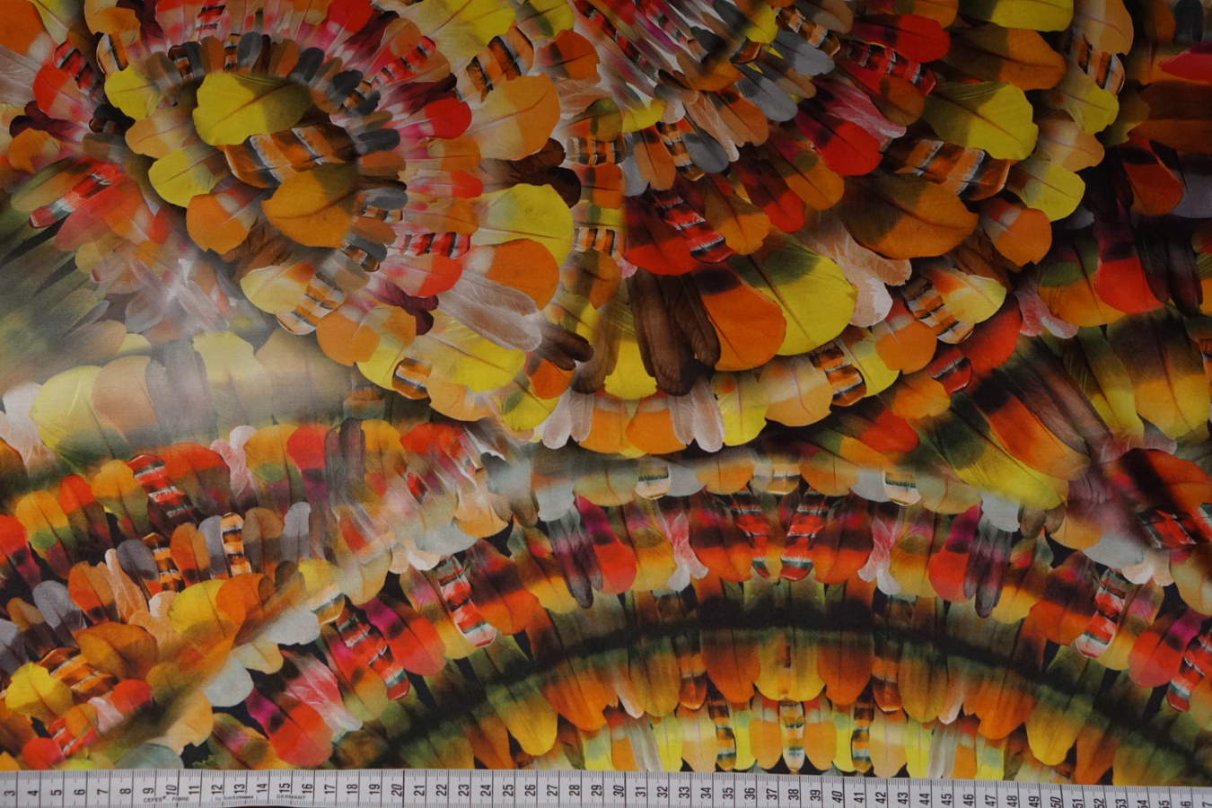 Seide mit Baumwolle - Federn