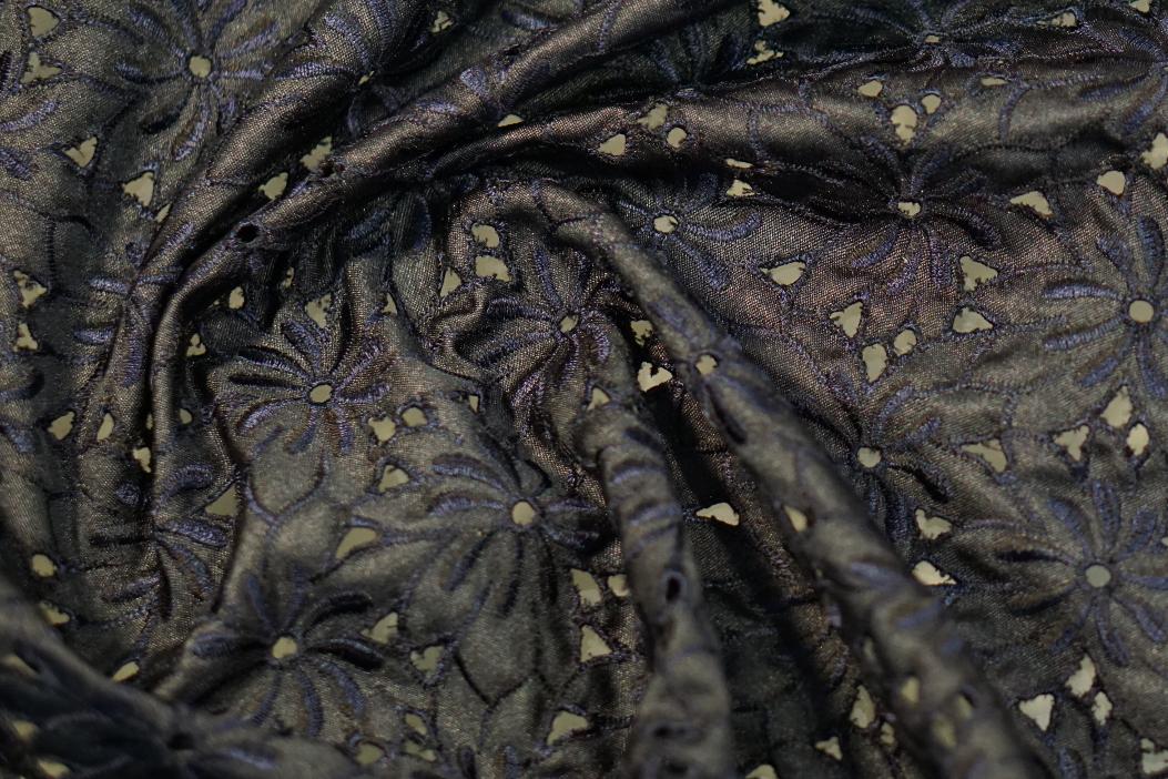 Madeirastickerei - nachtblau