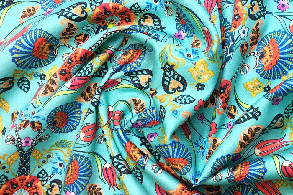 Baumwolle - Fantasieblumen