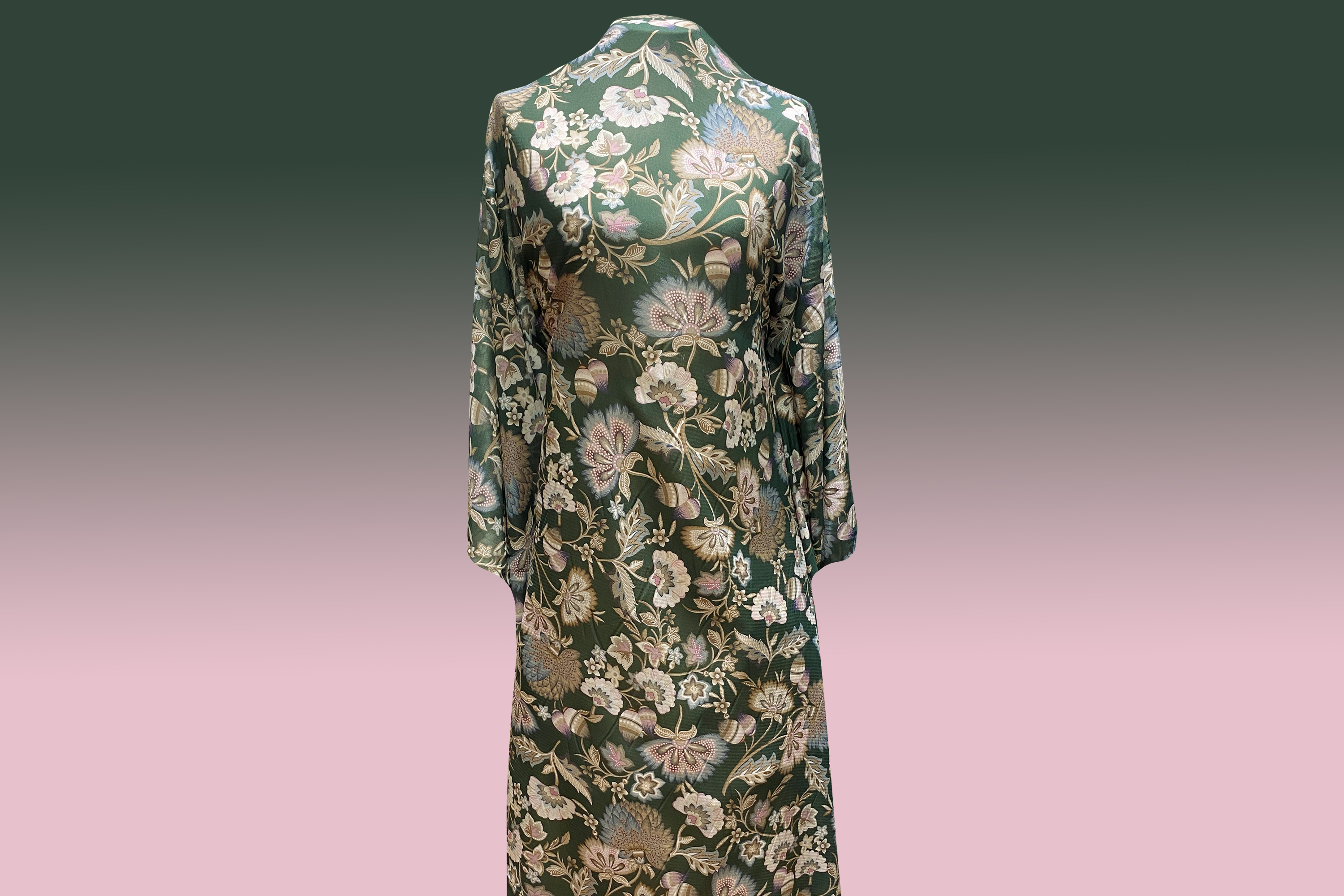 Georgette grün-bunt