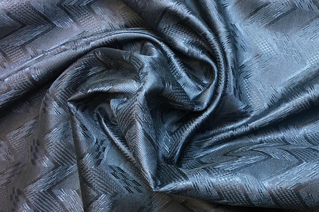 Seide - Zickzack, jeansblau