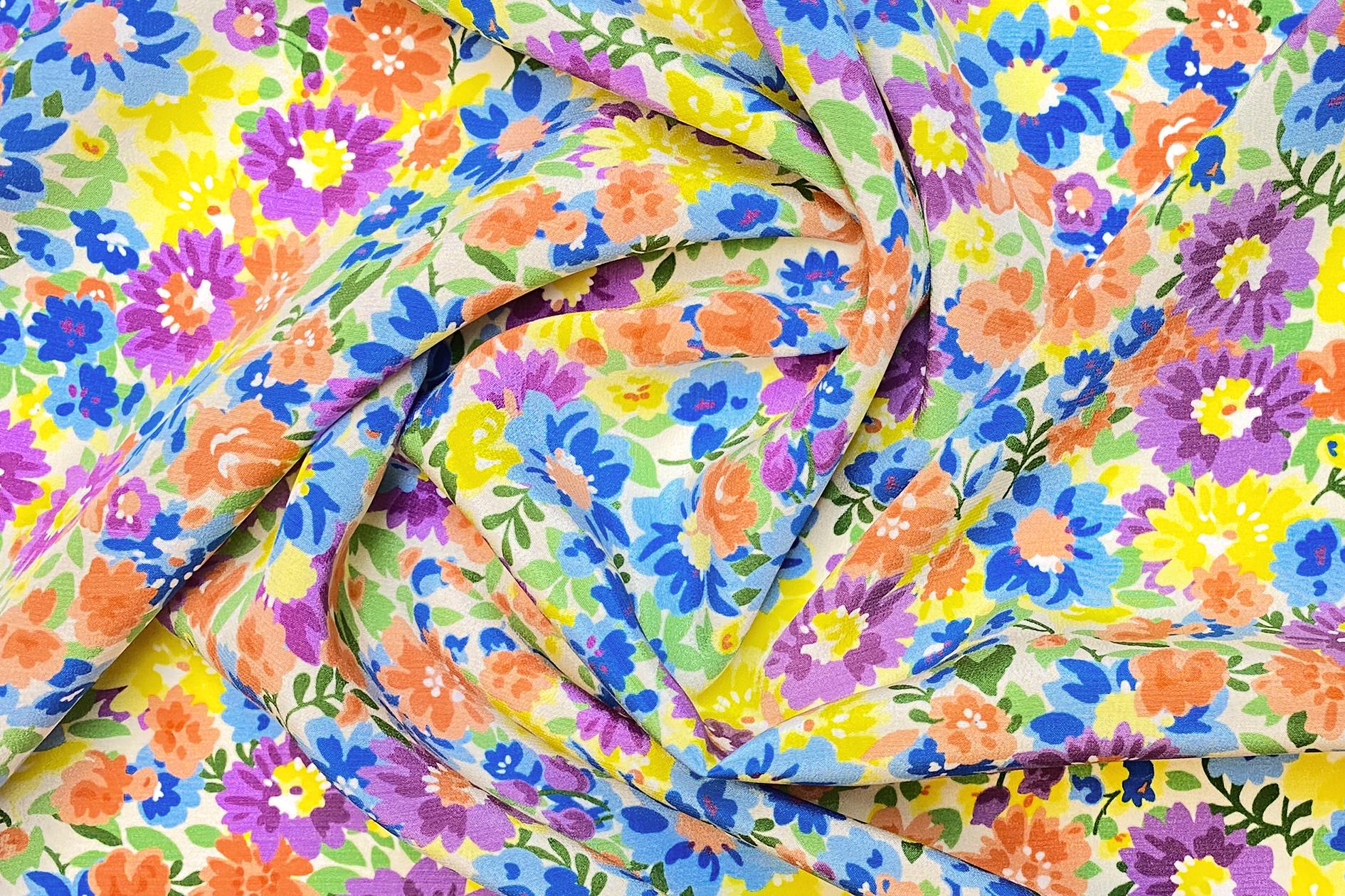Seidencrêpe in Frühlingsfarben