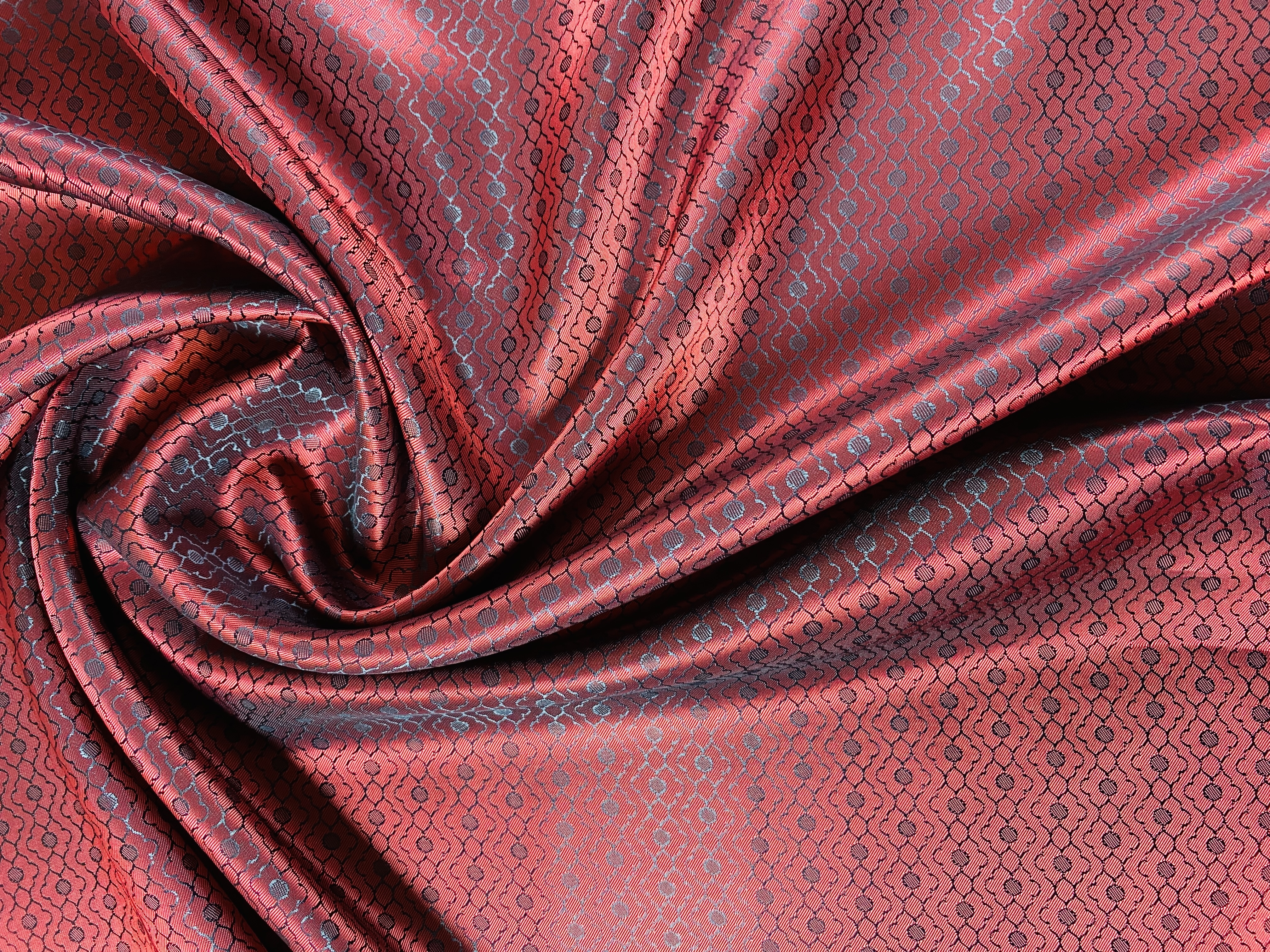 Jacquard Futter rot-schwarz