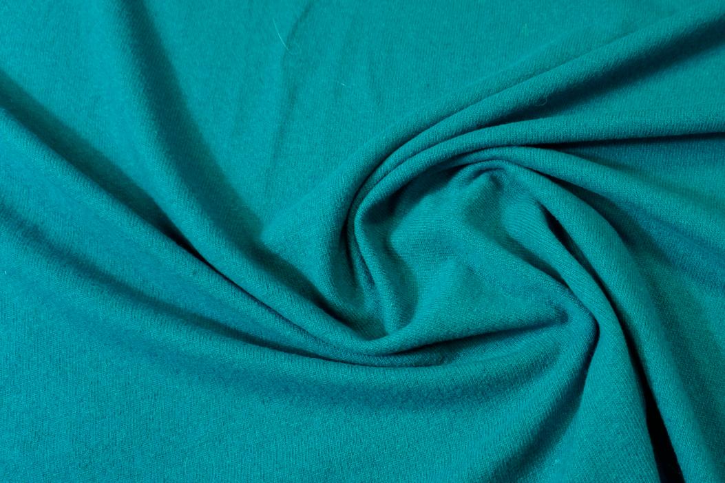 Schurwolljersey mit Kaschmir - blautürkis