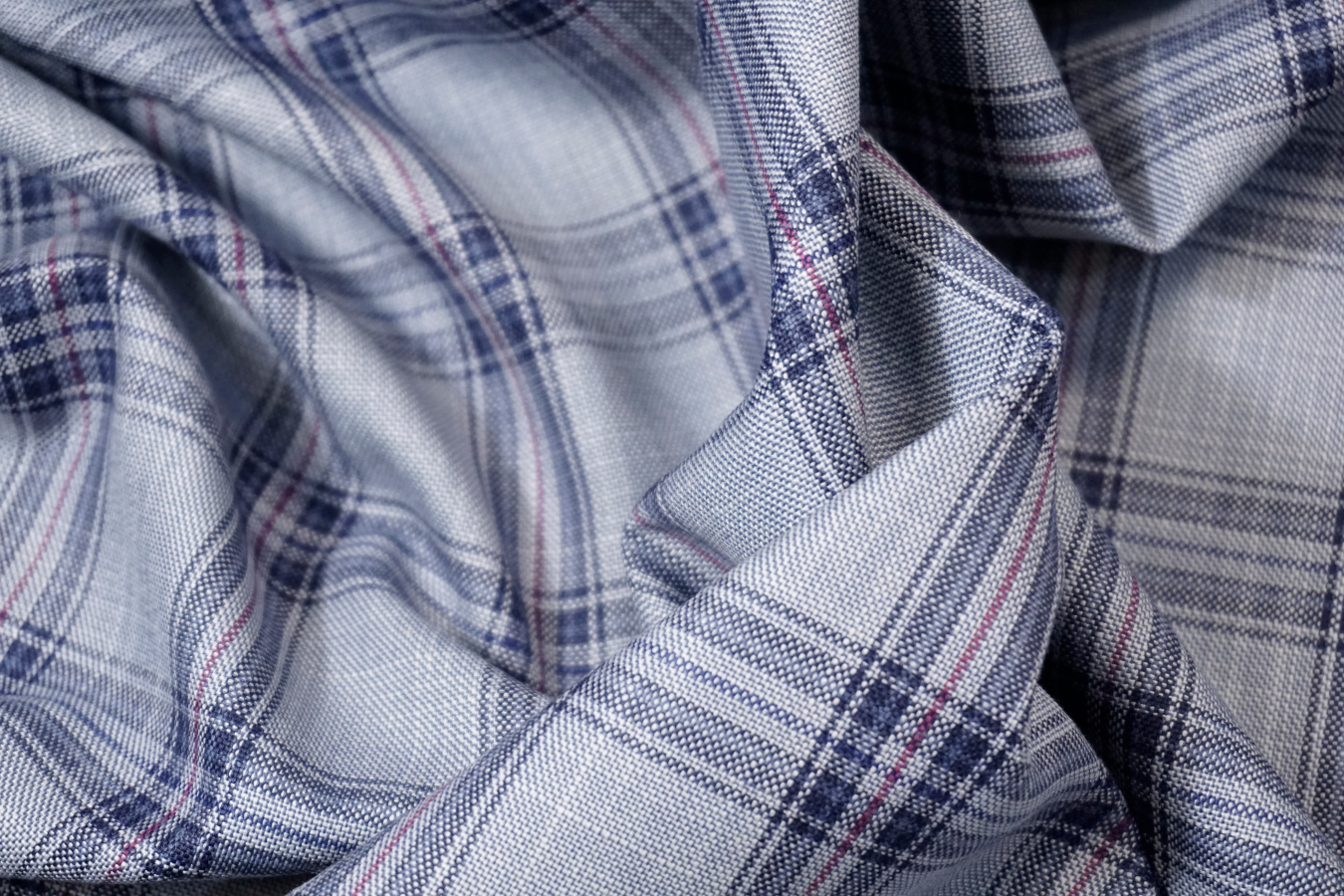 Schurwolle - Karowebmuster Blautöne