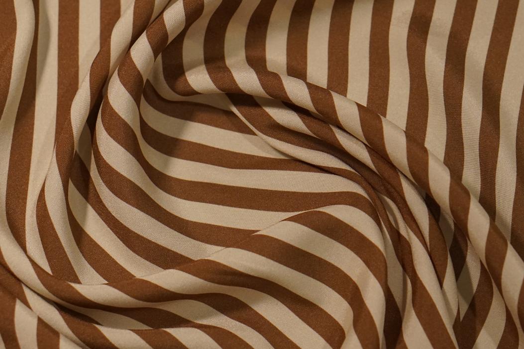 Seidenstretch - Streifen in braun