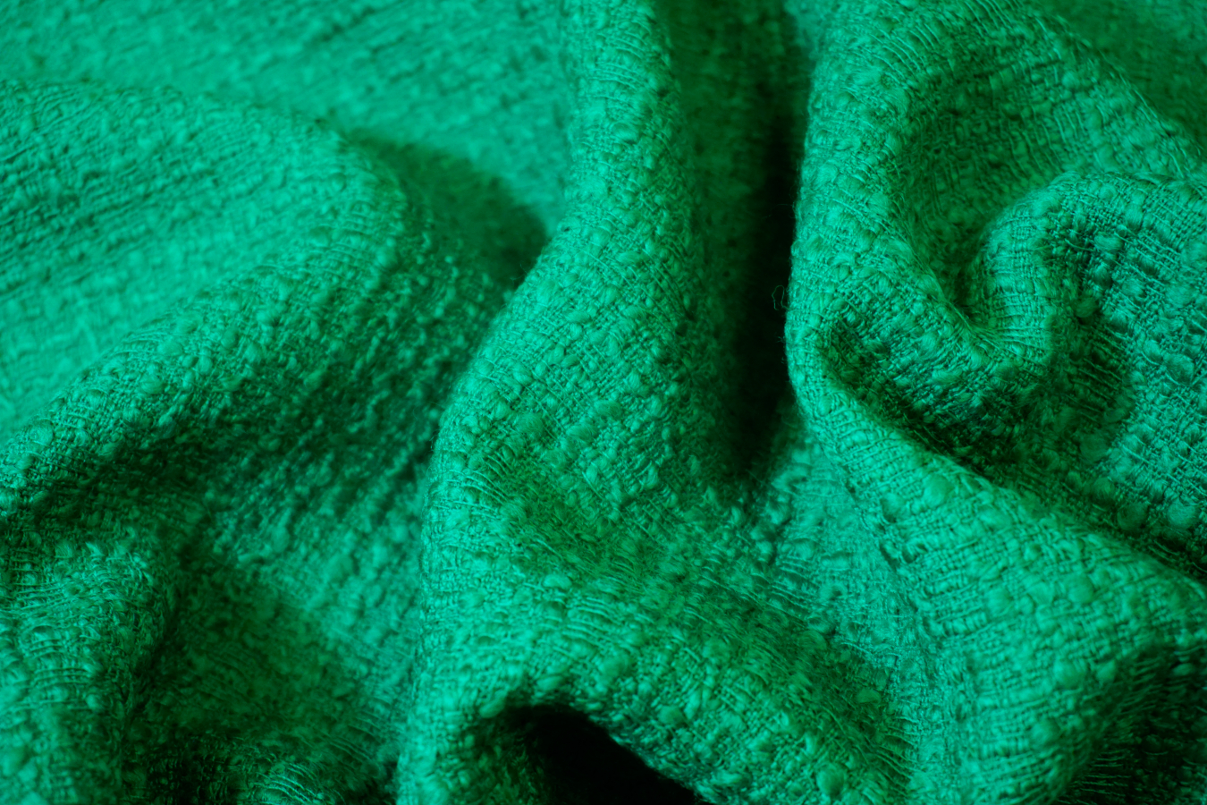 Bouclé - smaragdgrün
