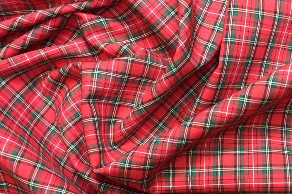 Baumwolle - Karo, rot/bunt