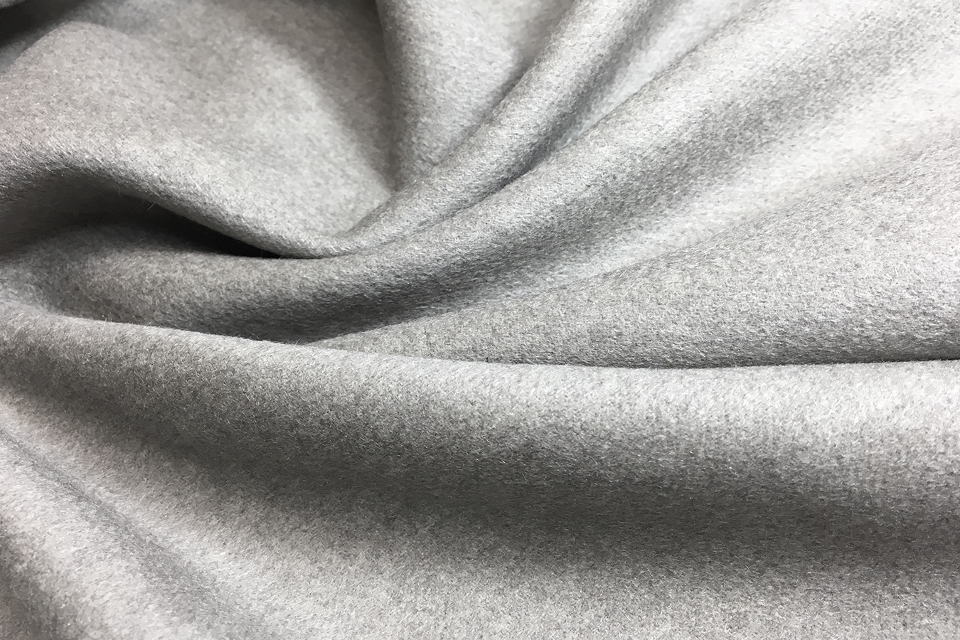 Kaschmir Double Face - hellgrau-graubraun