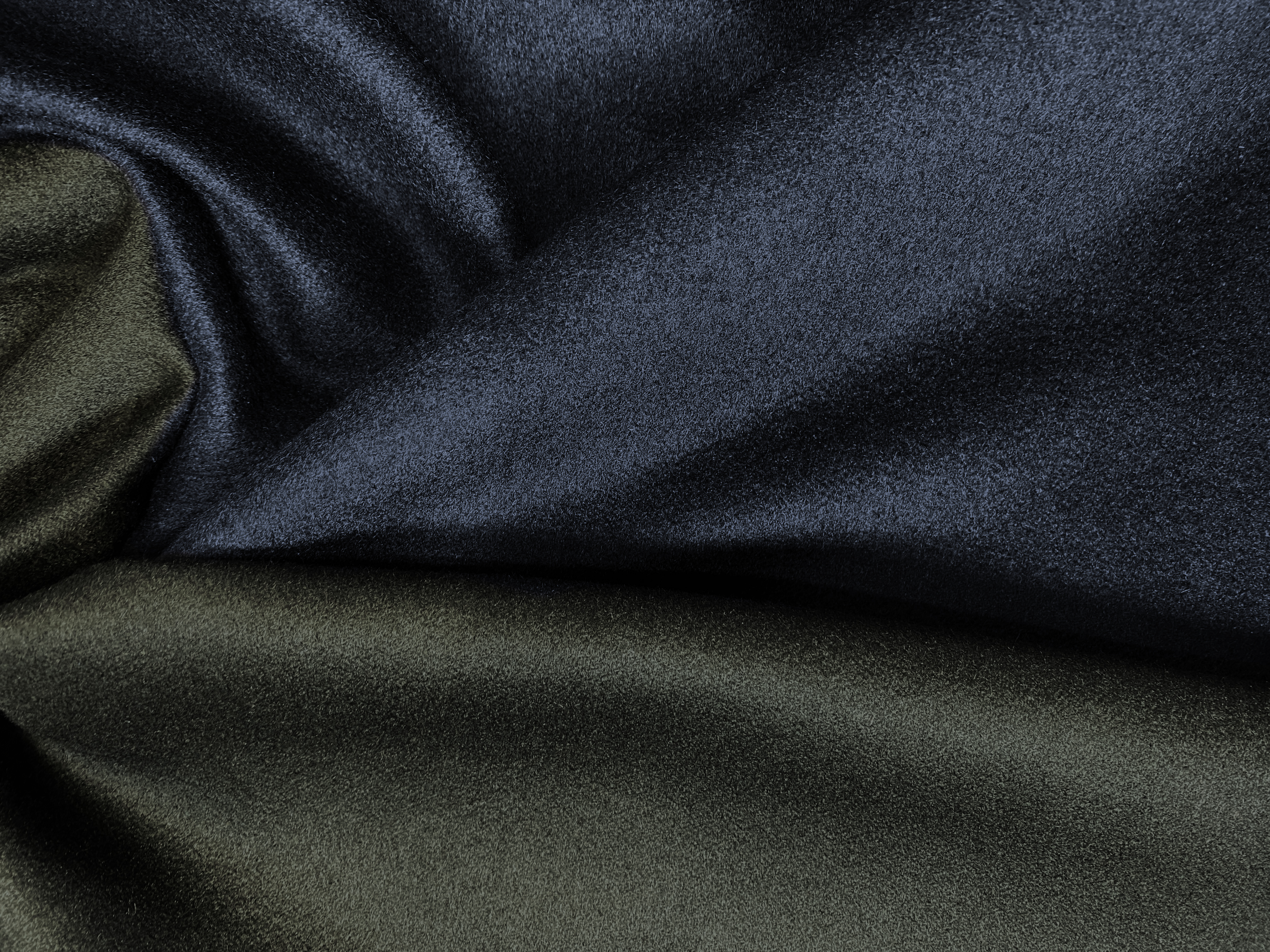 Doppelseitige Kaschmir Mantelware blau-grün