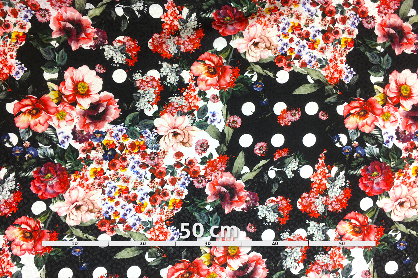Seidenjacquard - Blumenbouquets