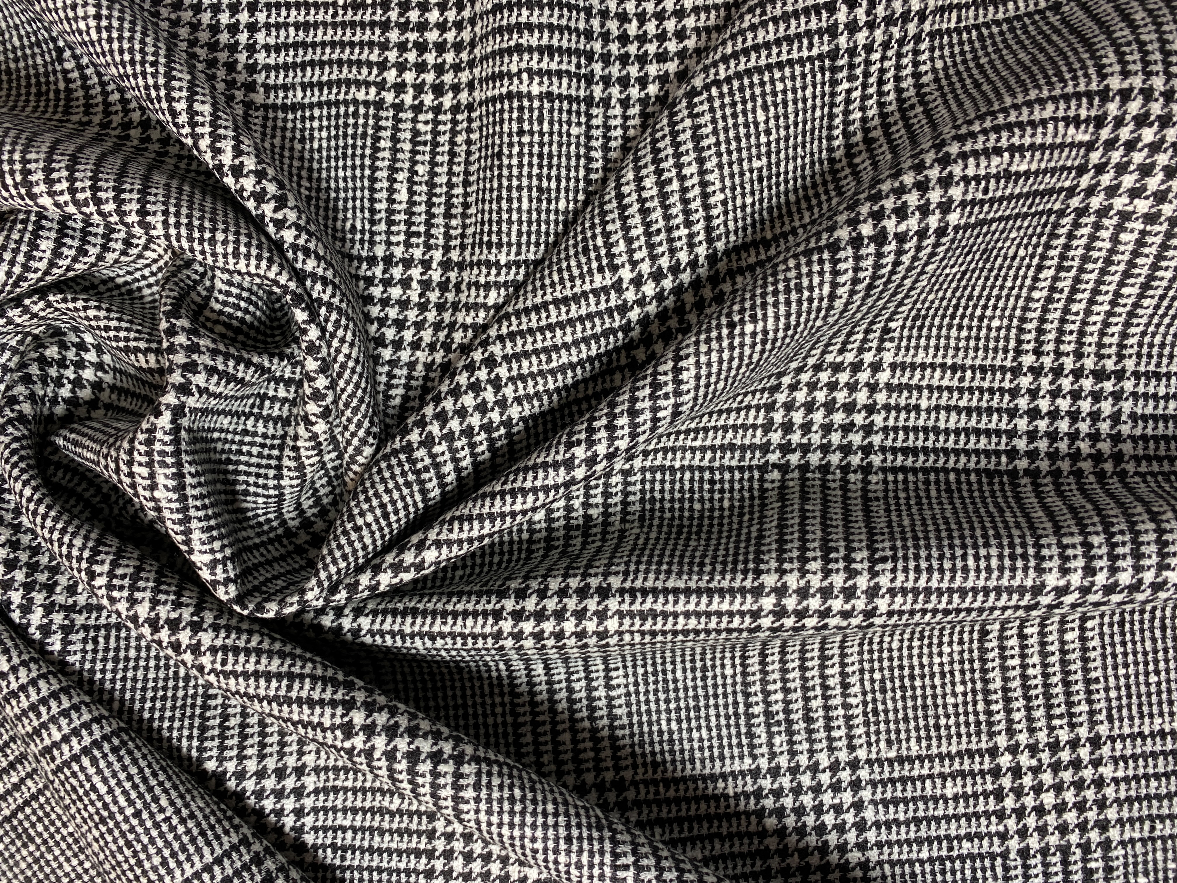 Schurwollmischung Glencheck schwarz-weiß