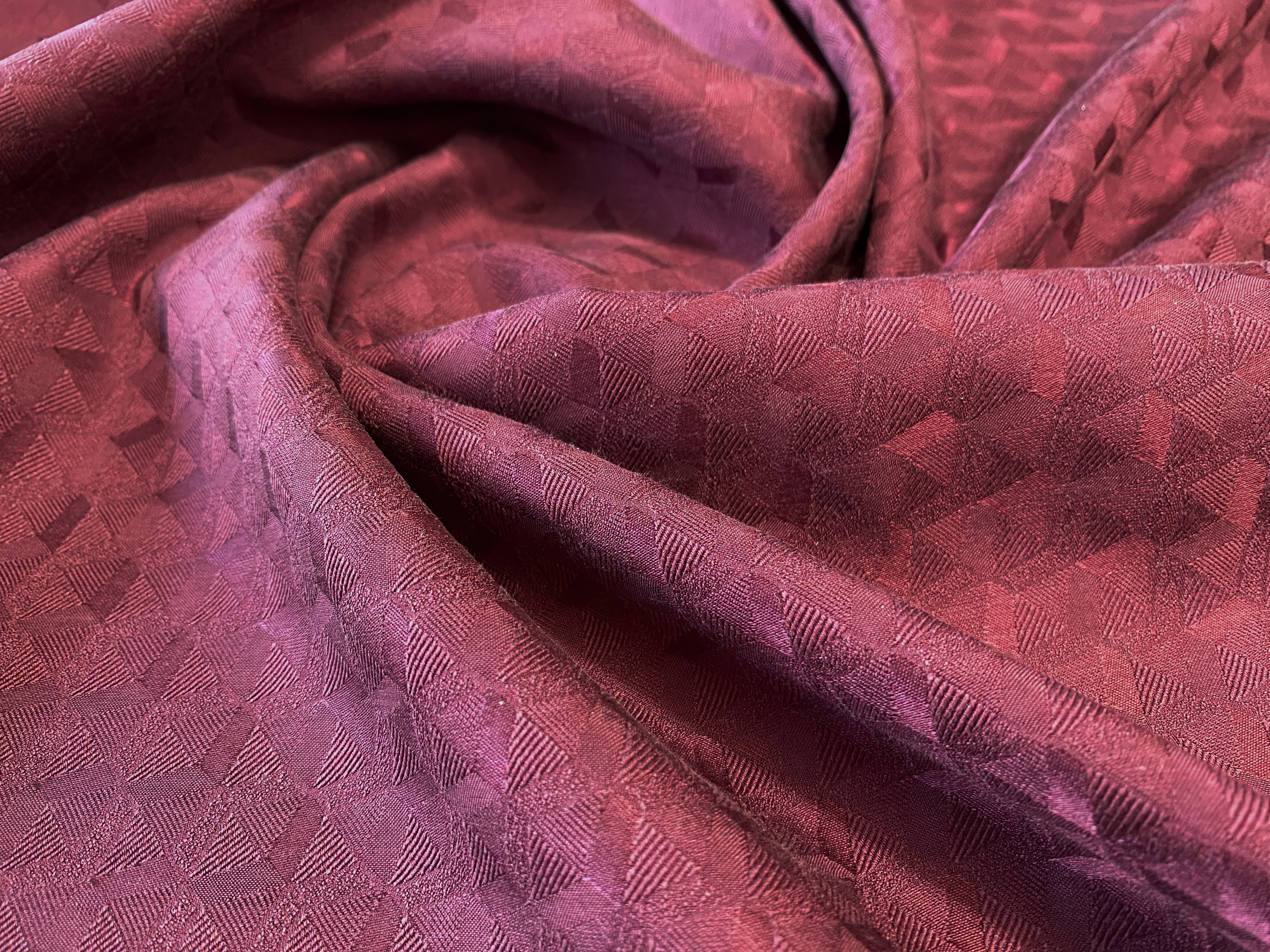 Jacquard Seide-Baumwolle dunkelrot