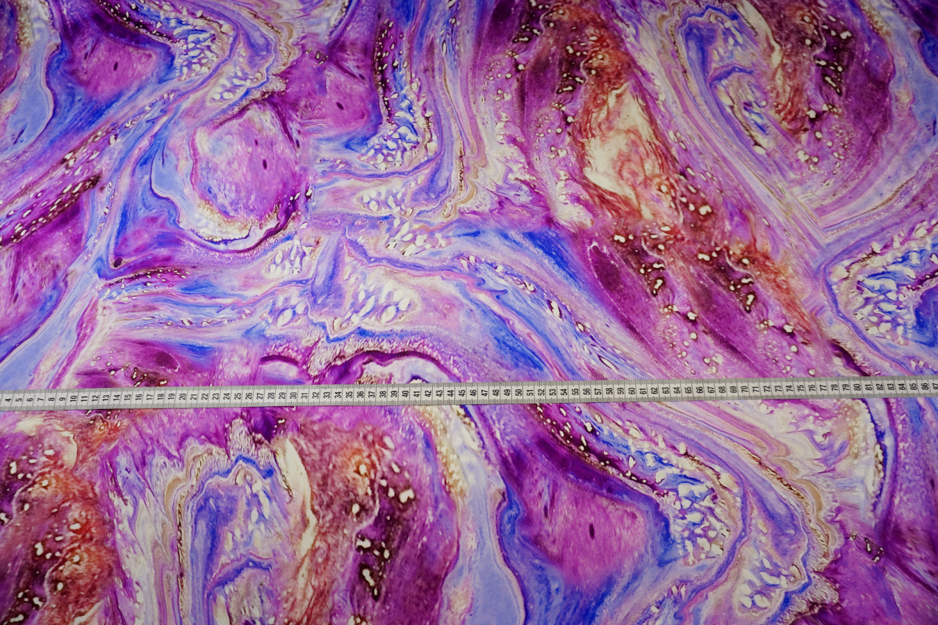 Seidenstretch - Marmormuster pink-violett-blau