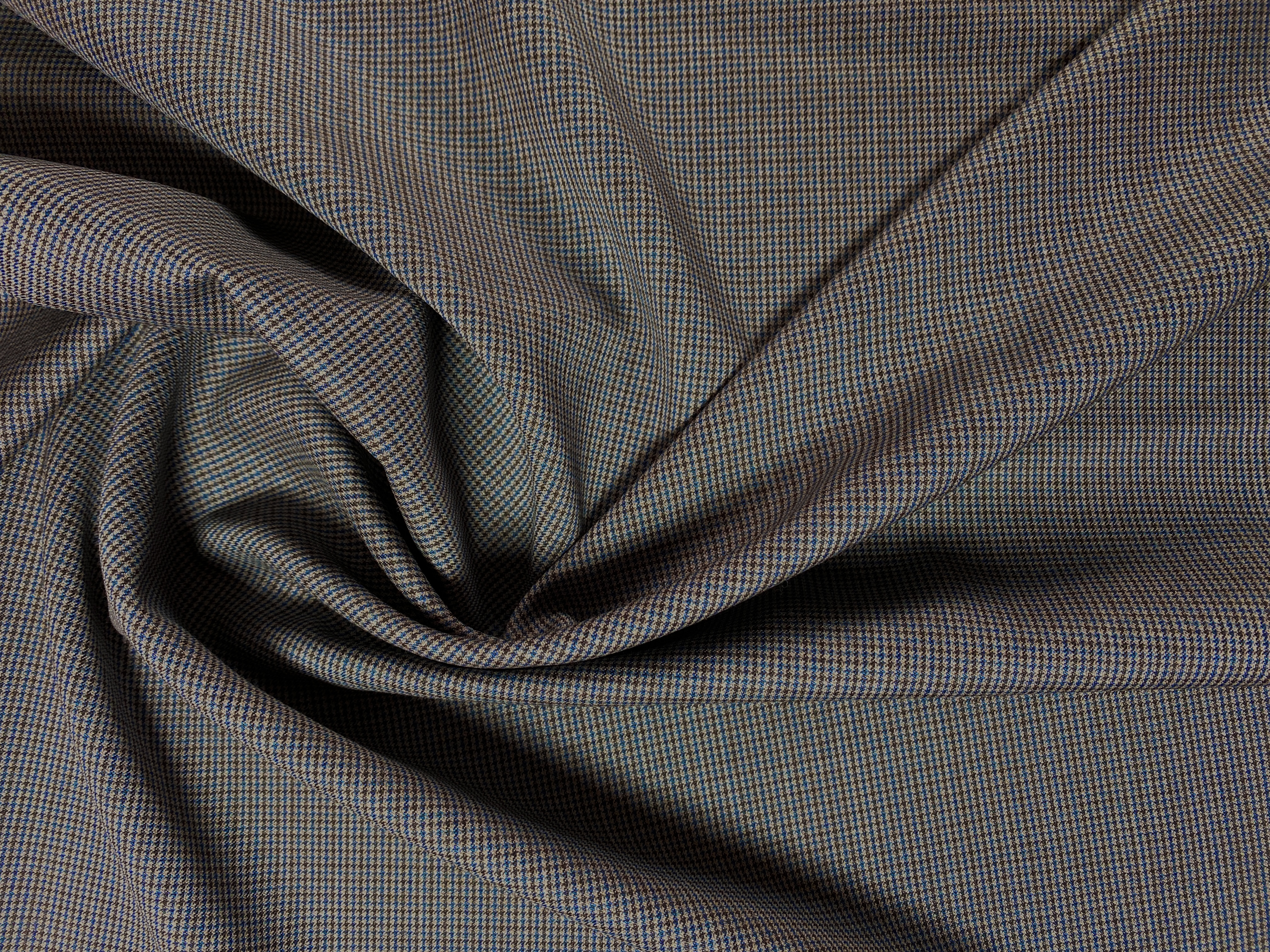 feiner Wollstoff grau-blau-braun