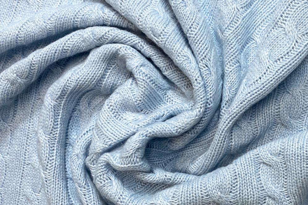 Zopfmusterstrickware - hellblau