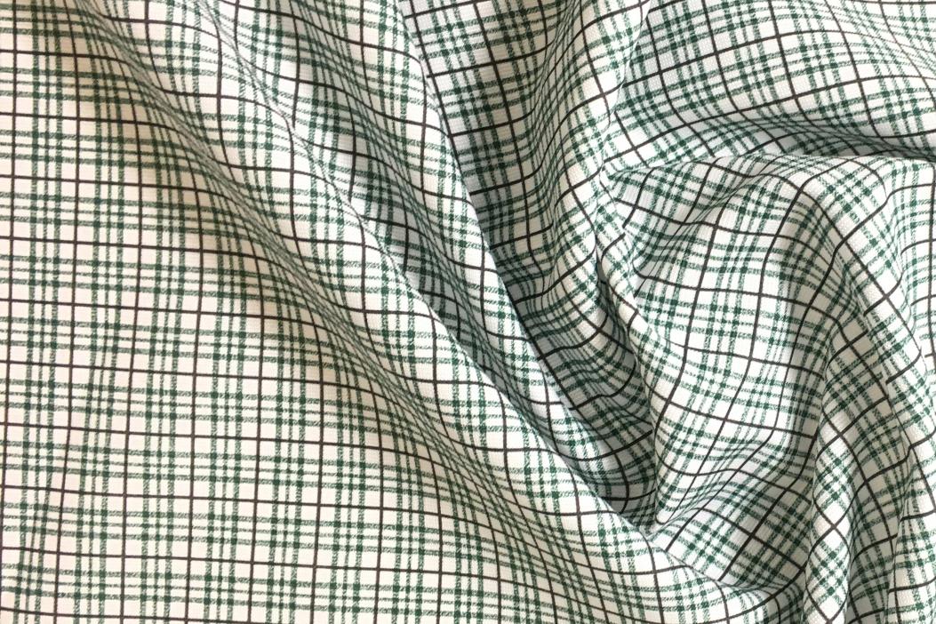 Leichter Baumwollcrêpe - Karodruck