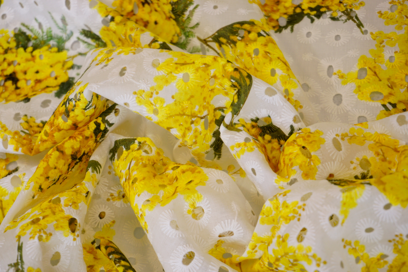 Lochstickerei - Mimosen