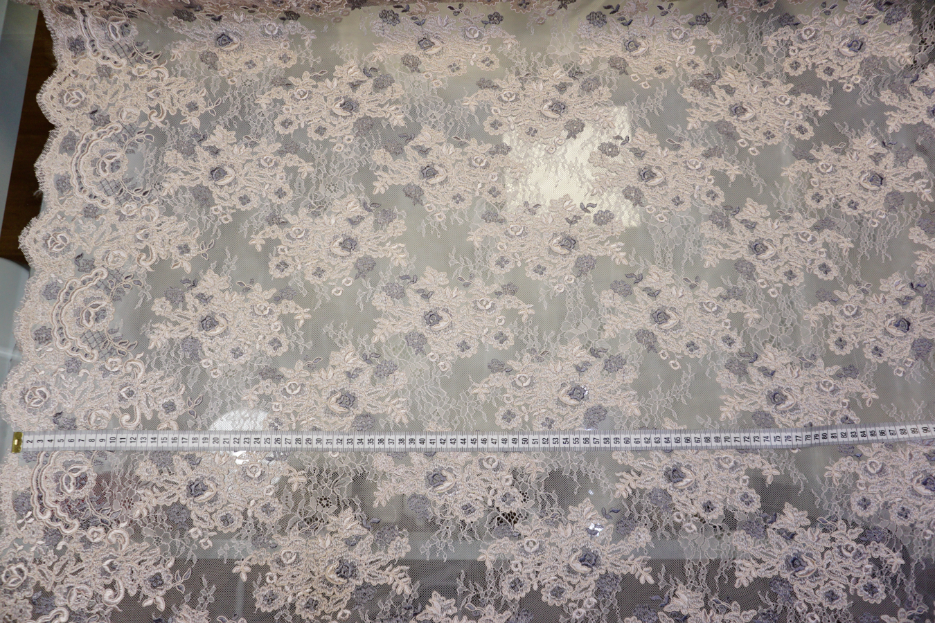 Gimpenspitze - elfenbein/grau