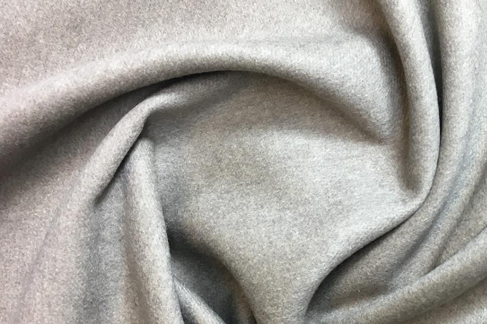 Kaschmir Double Face - hellgrau-graubraun