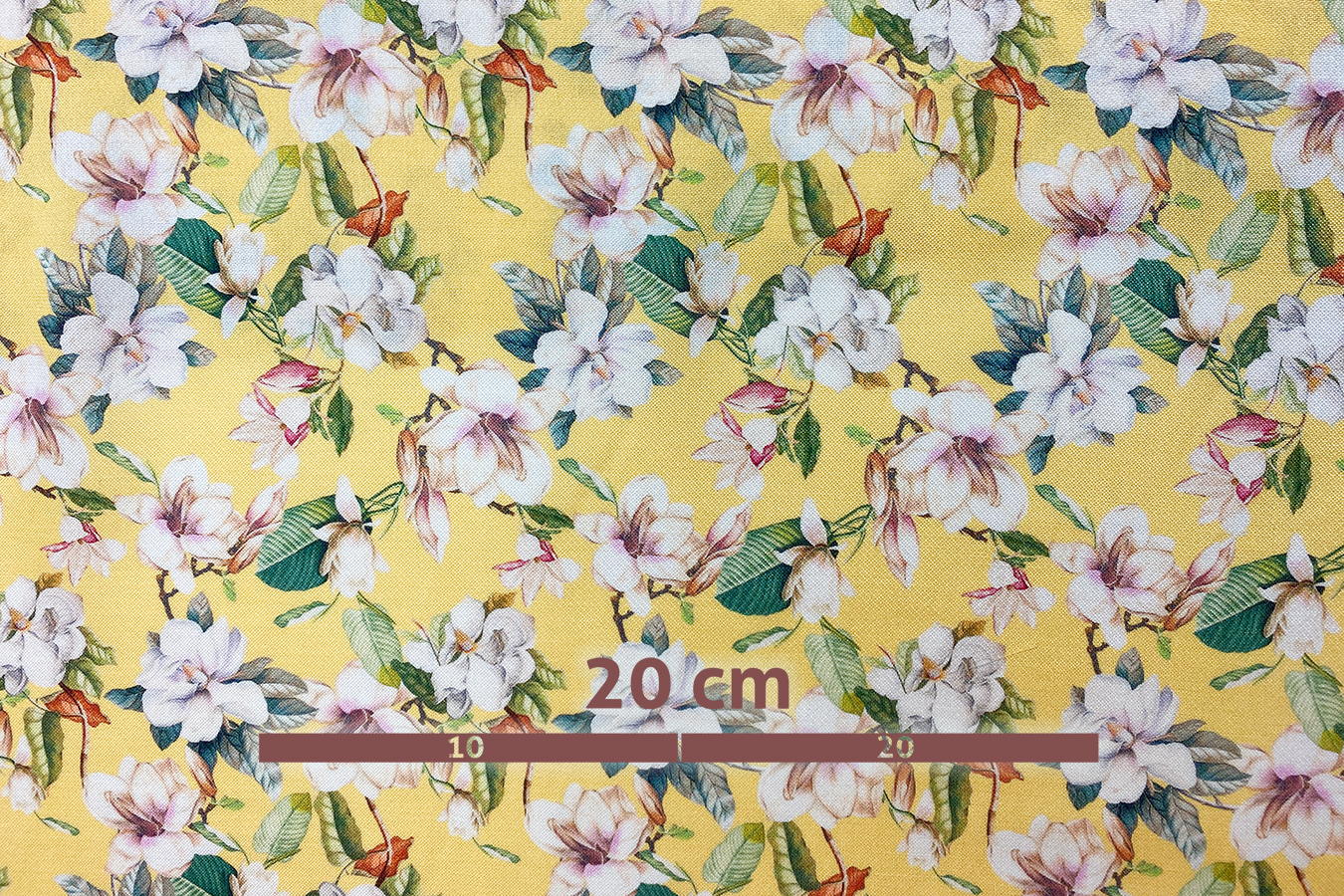 Seidenmischung - Blumen auf gelb