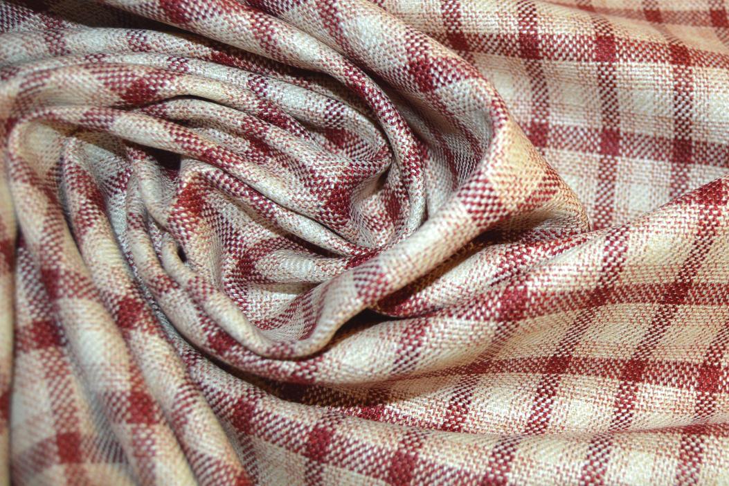 Bouretteseide creme-rot kariert