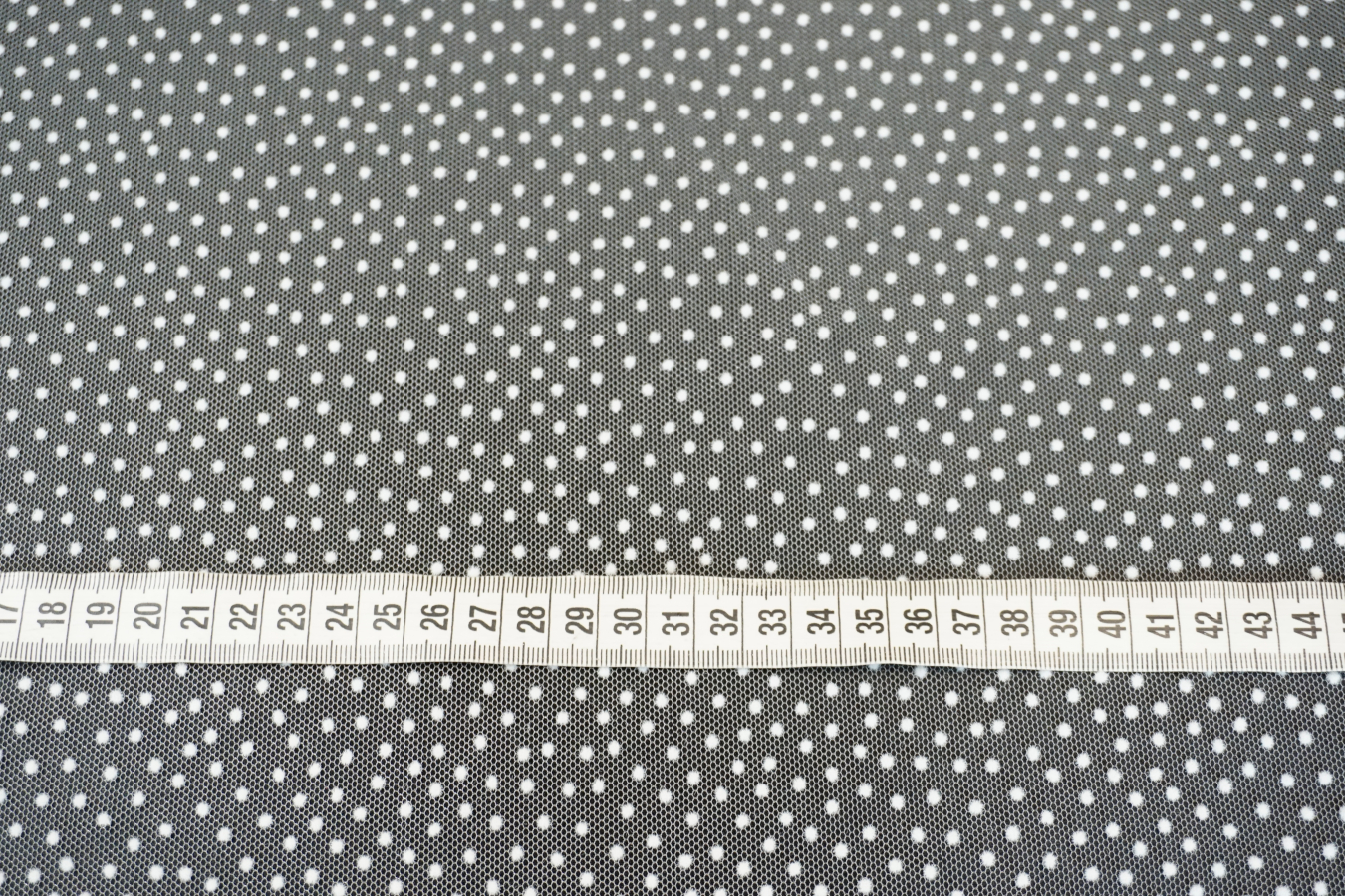 Beflockter Tüll - ecru