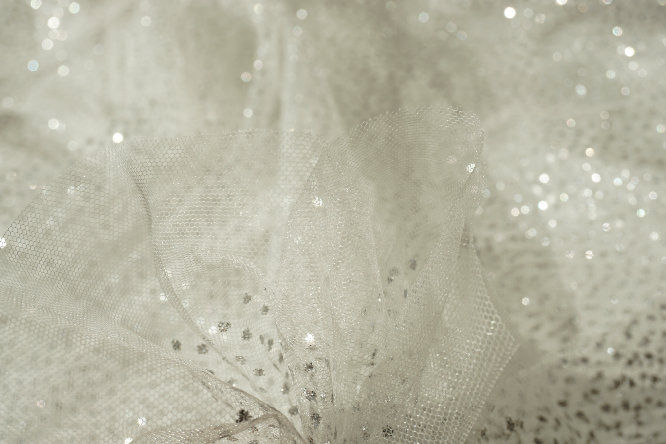 Tüll mit Glitzer - Silber