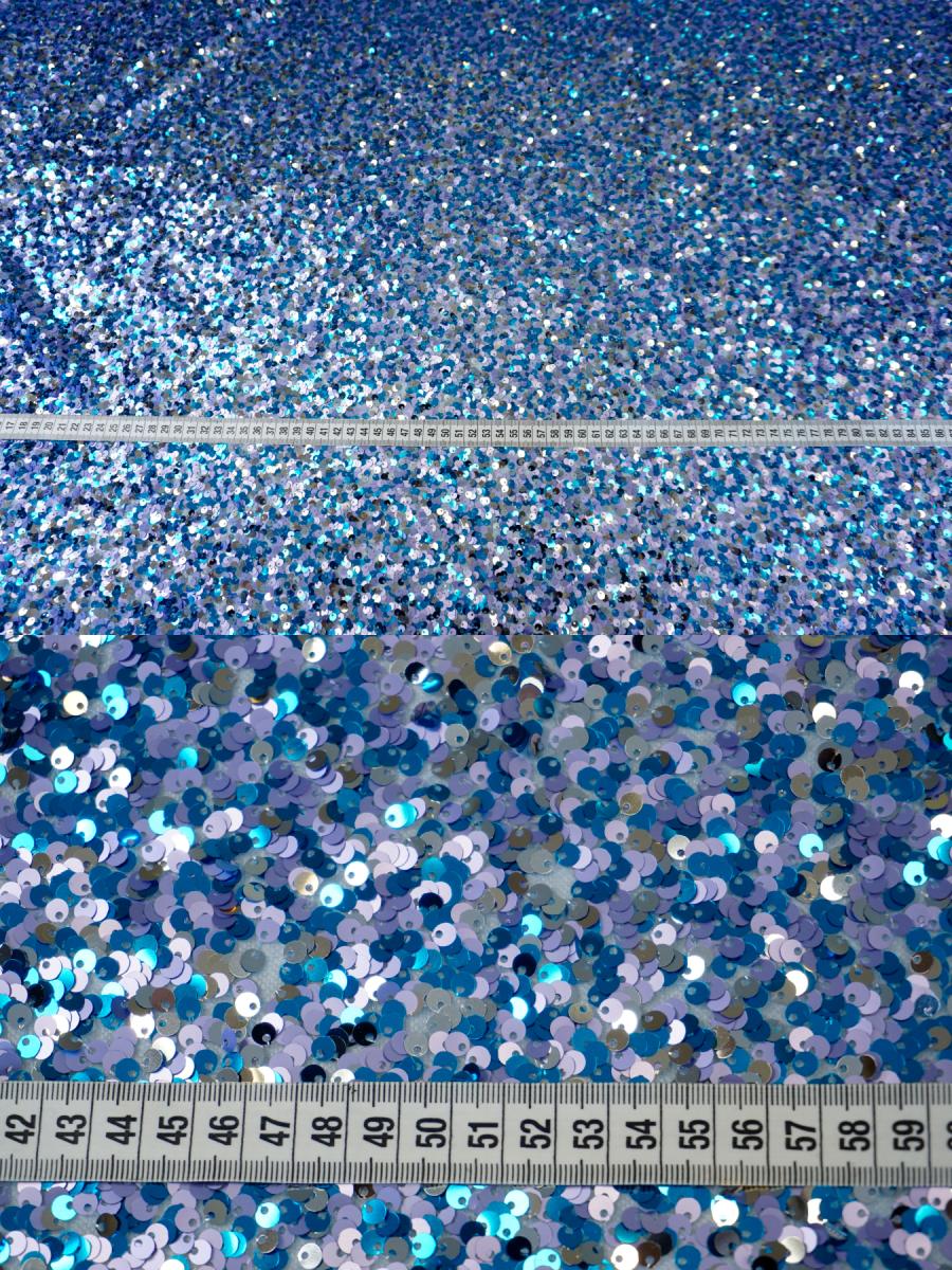 Pailletten auf Tüll - blau/violett