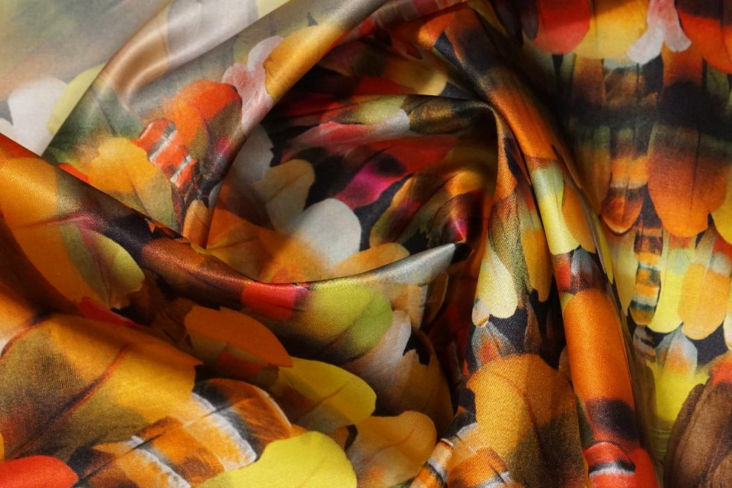 Seide mit Baumwolle - Federn