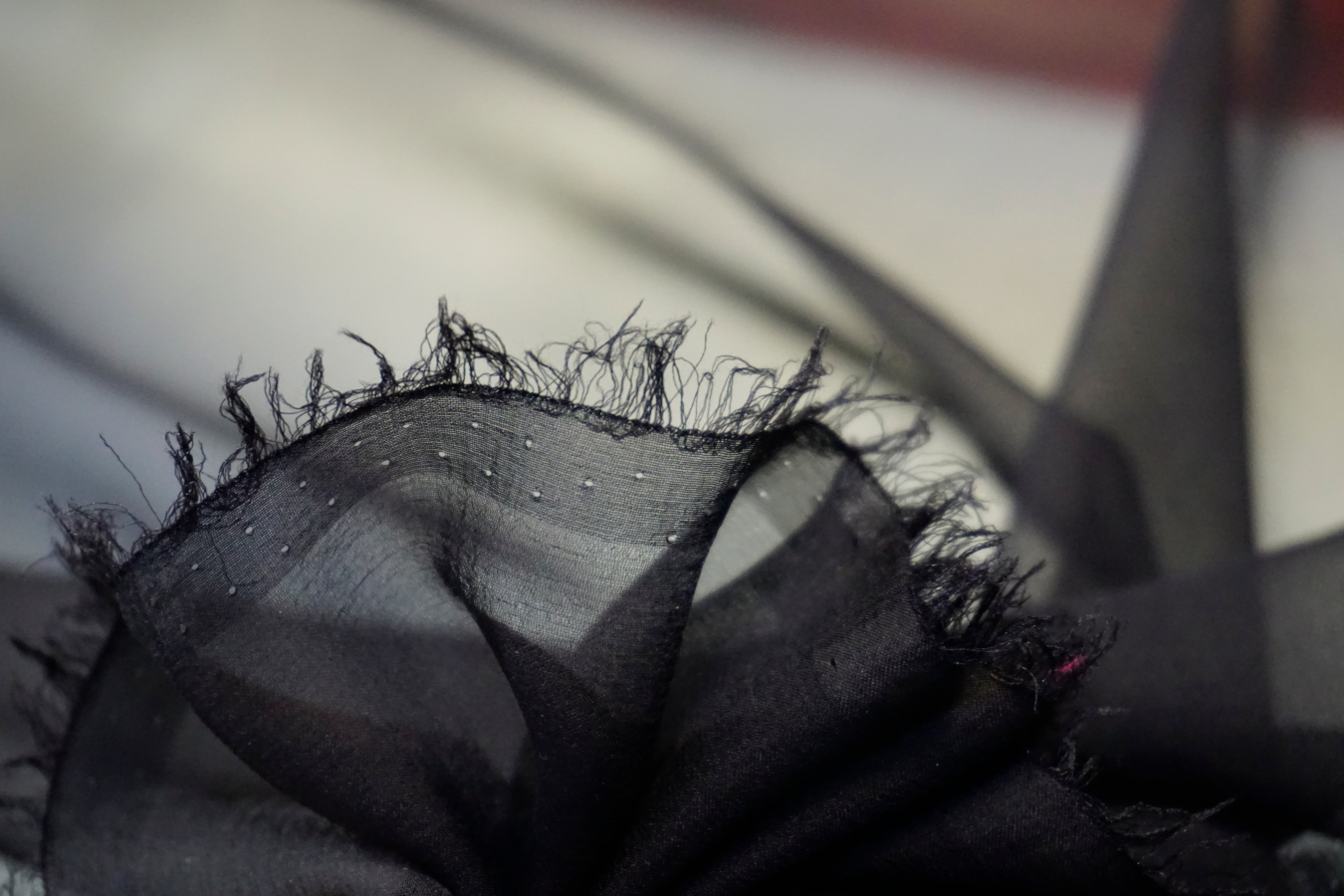 Seidenchiffon - schwarz