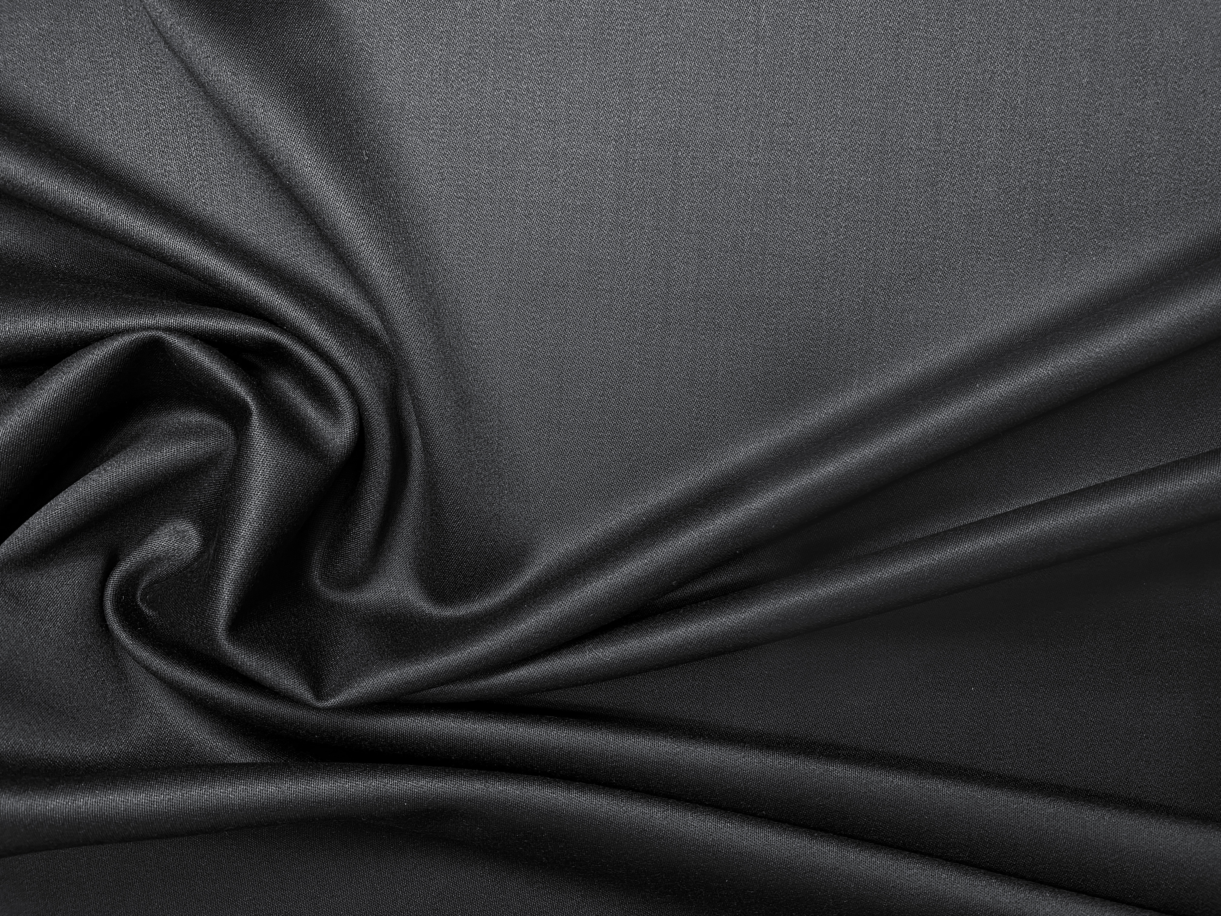 Schurwollsatin schwarz