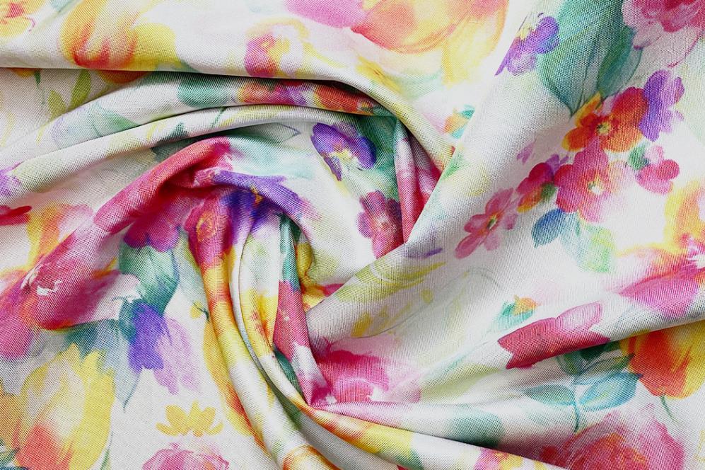 Kostümseide - Malereidruck, rosa