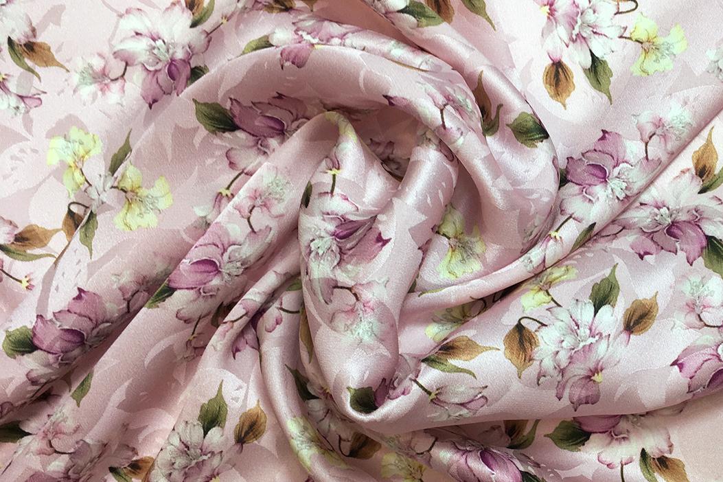 Seidenjacquard - Rosatöne