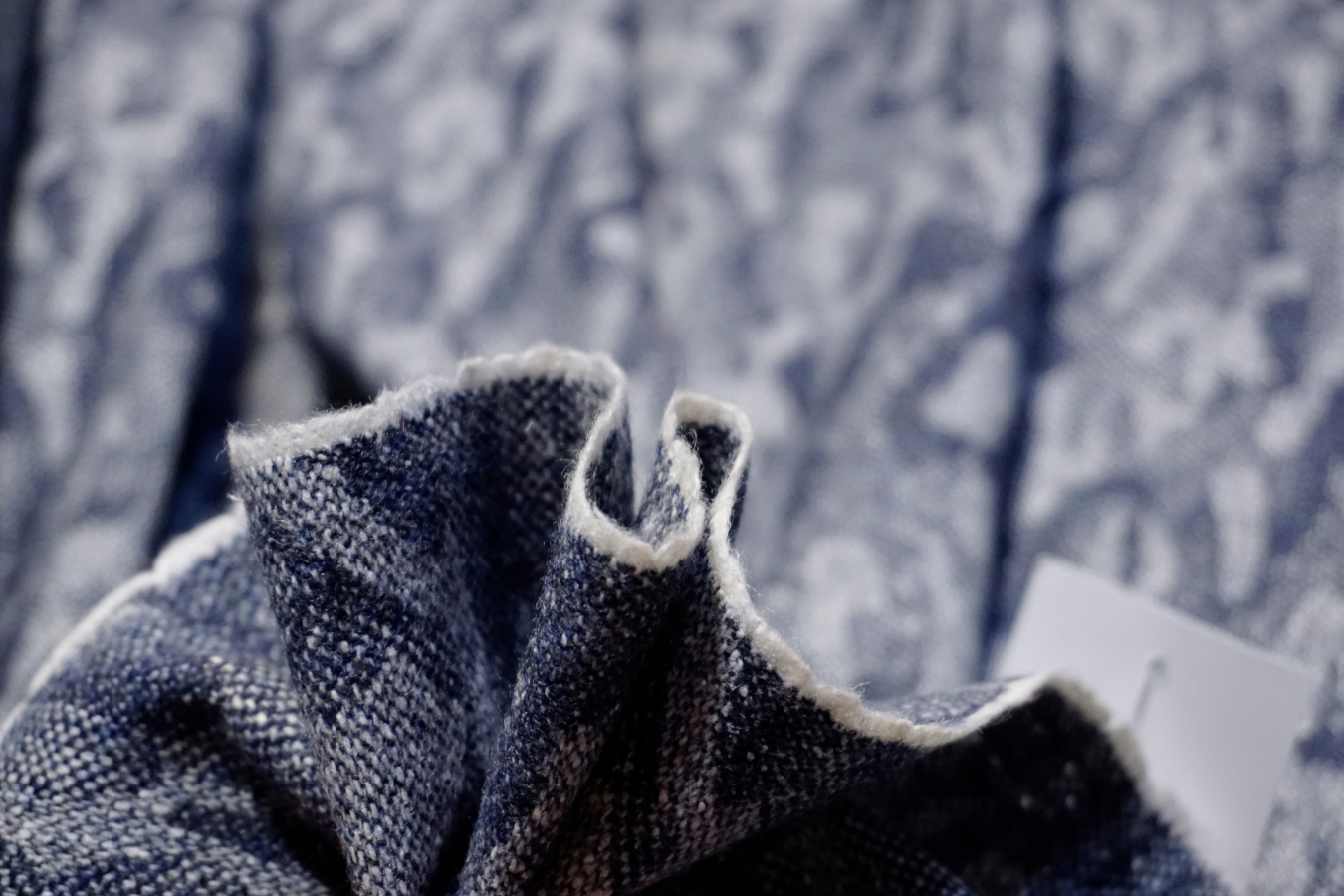 Schurwolle - Camouflage, blau