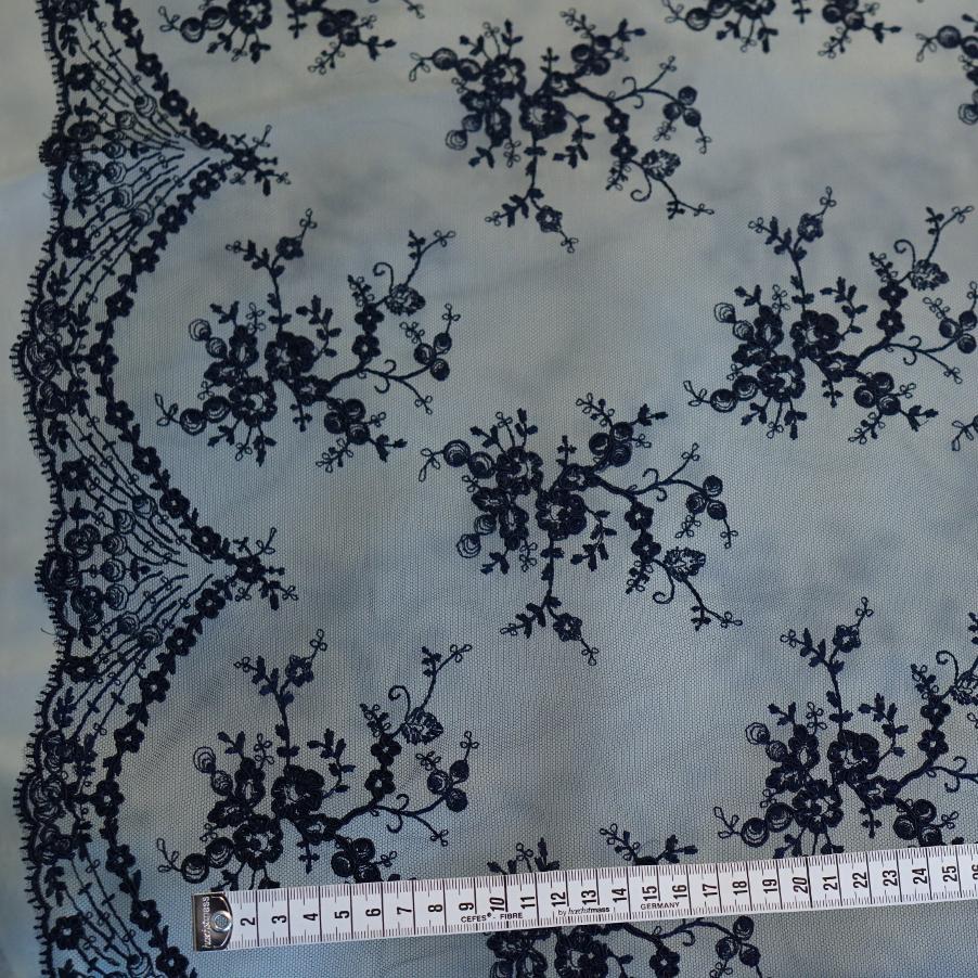 Florale Spitze - nachtblau