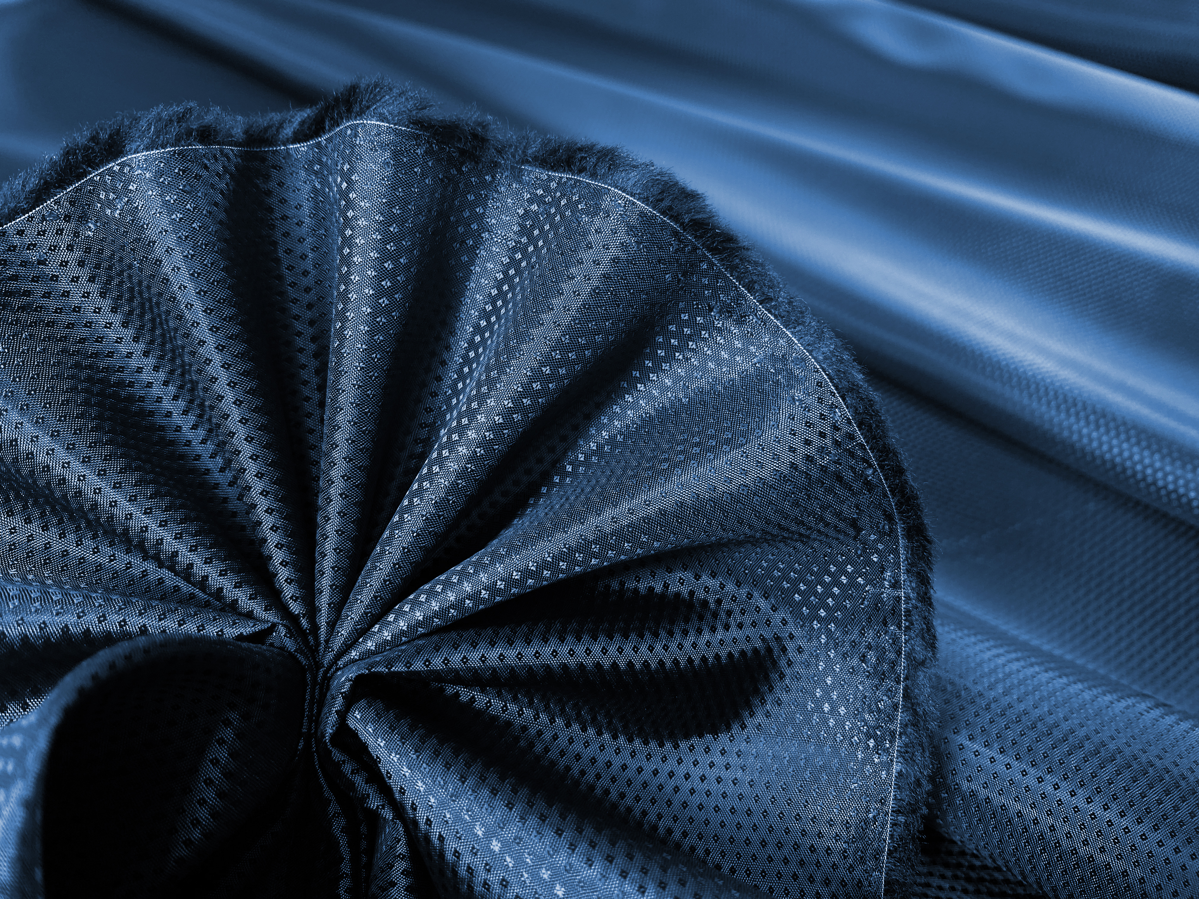 Jacquardfutter matt blau