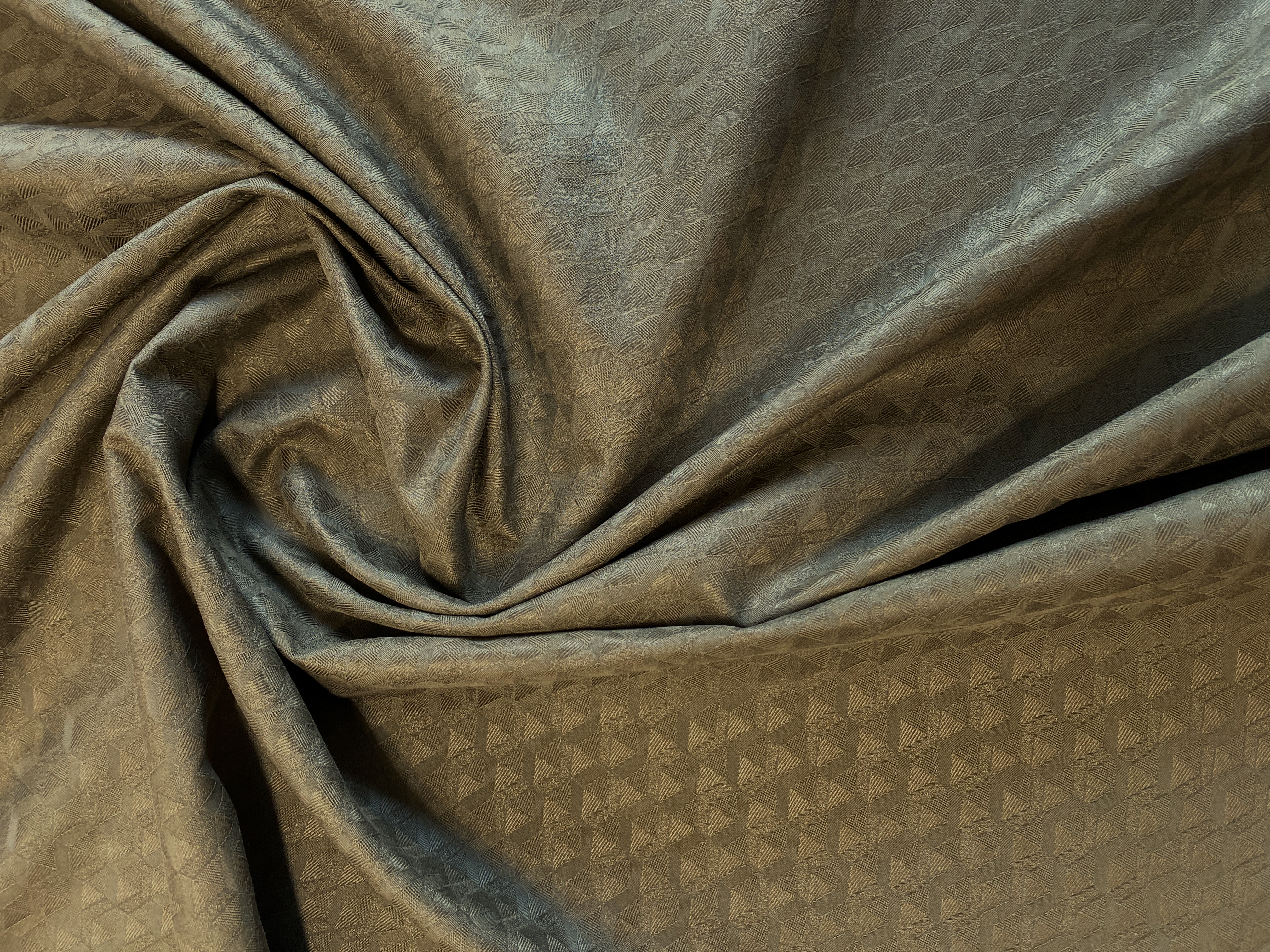 Jacquard in Seide-Baumwolle oliv