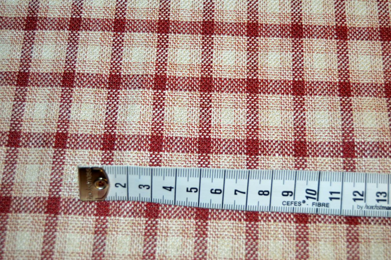 Bouretteseide creme-rot kariert