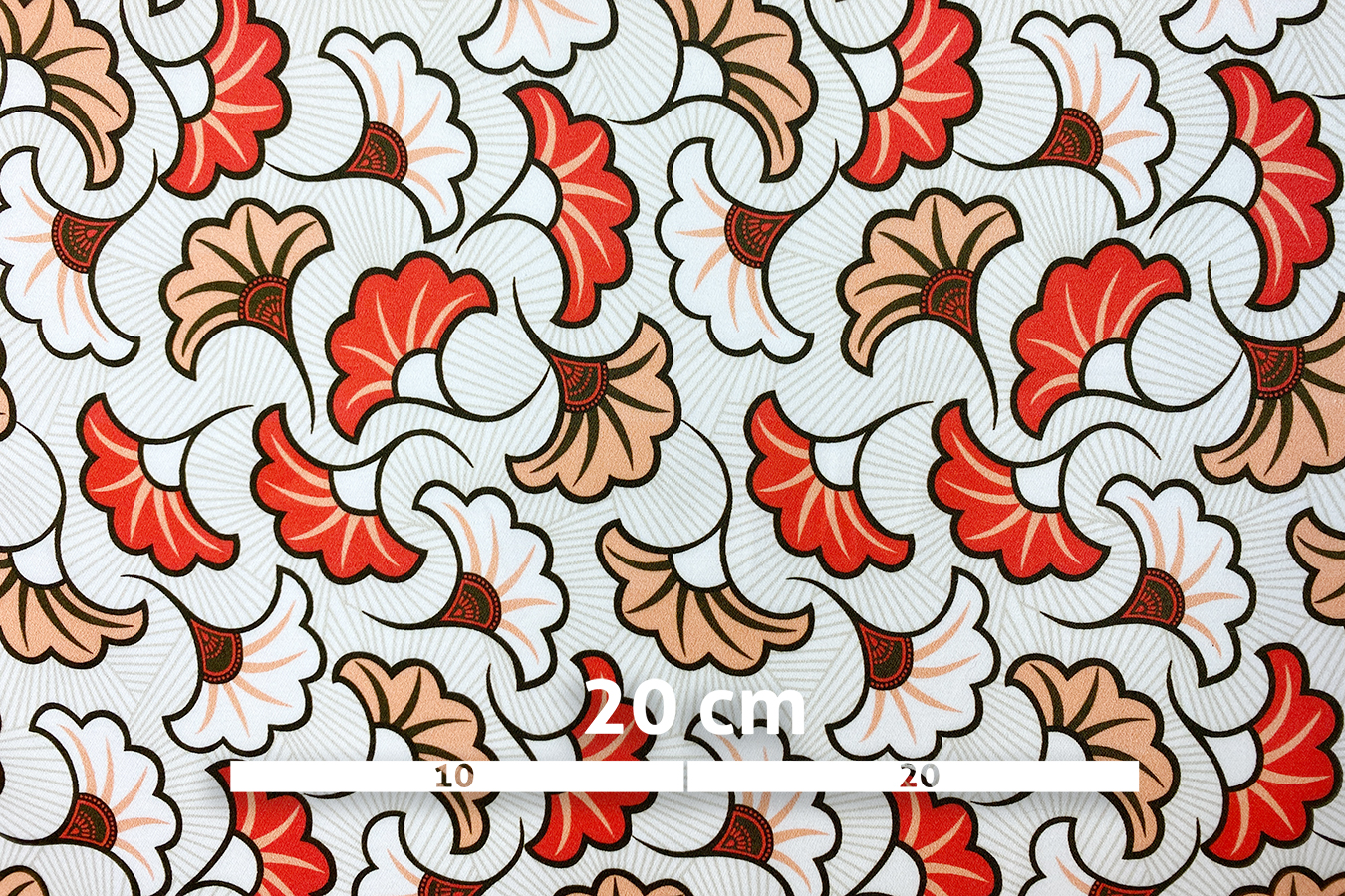 Baumwolle - orange Blumen