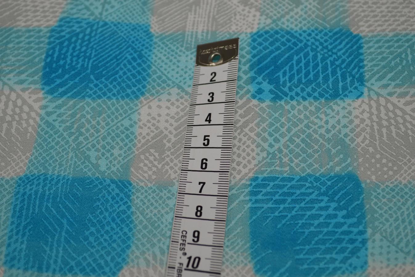 Seide - Blockstreifen blau/weiß