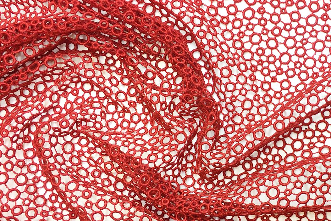 Baumwollspitze - dunkelrot