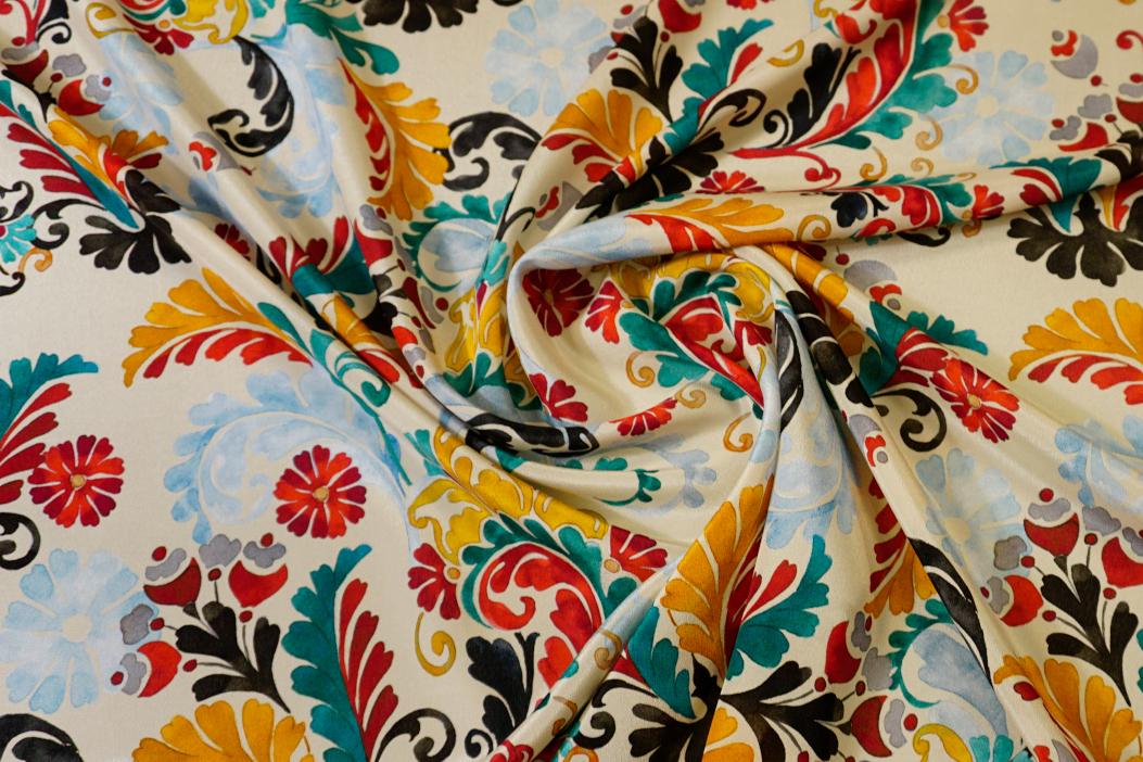 Seidencrêpe - Blätter mit Bordüre