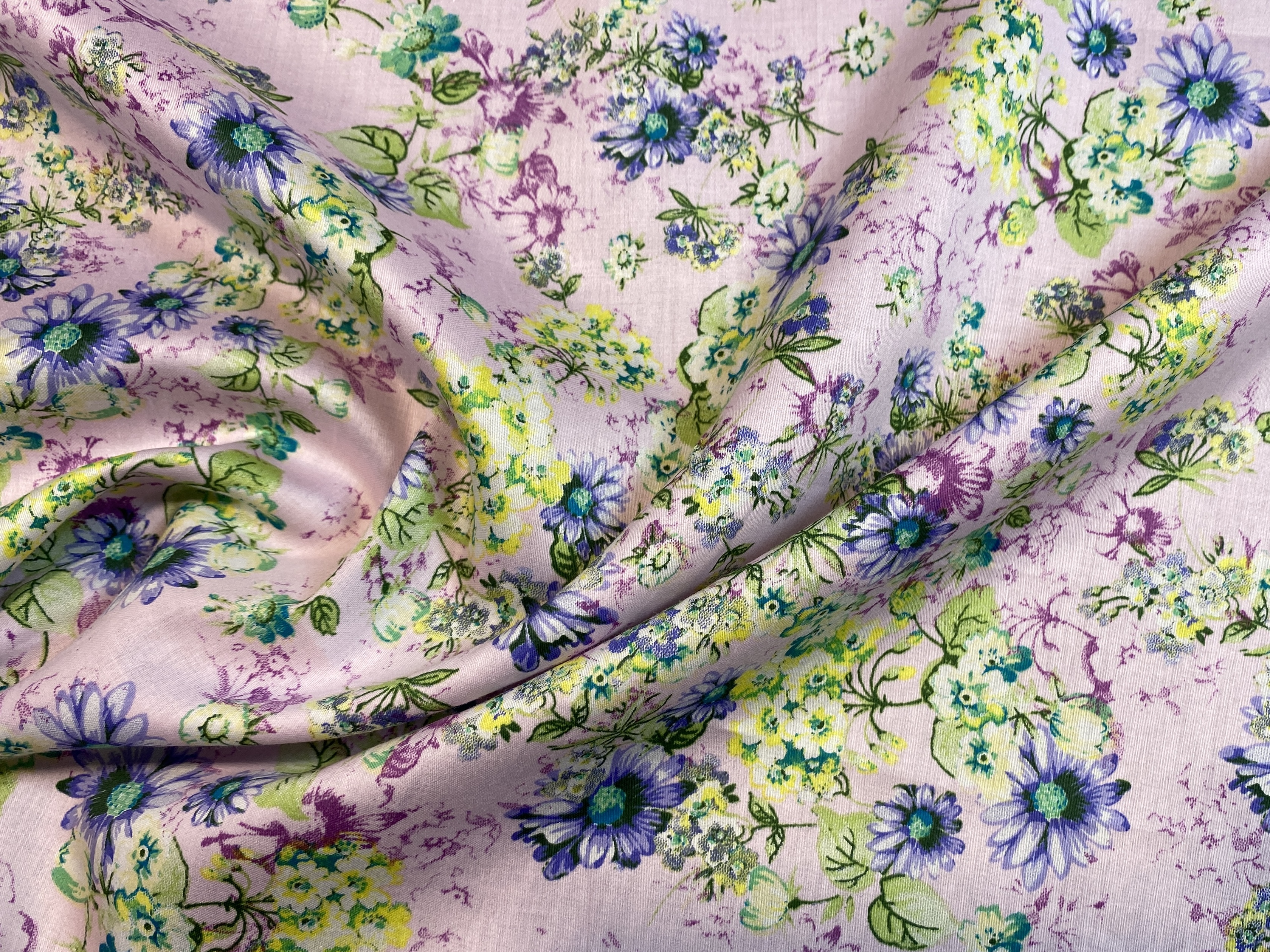 Baumwolle, floral auf flieder